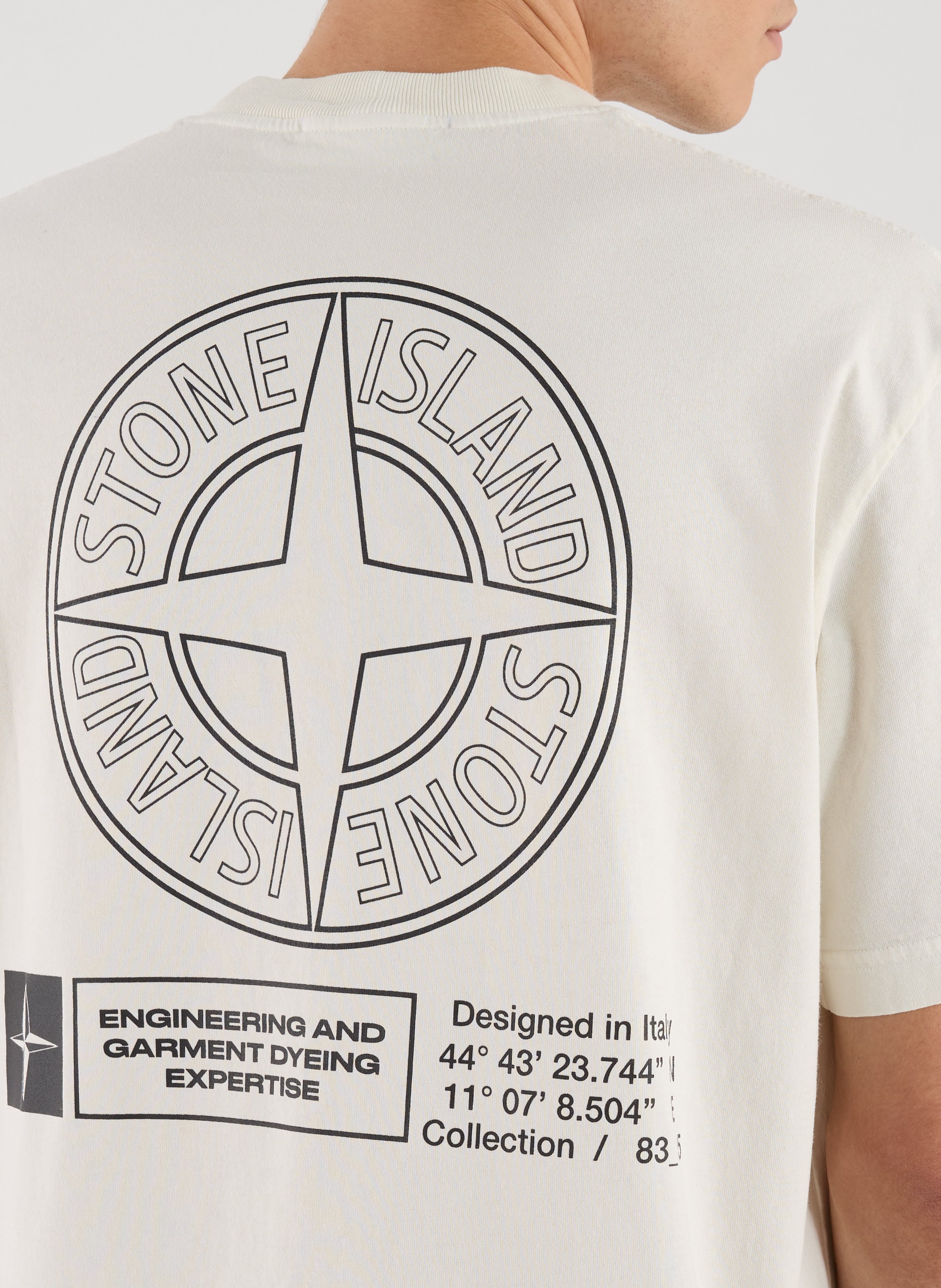 Plain cotton T-shirt with logo STONE ISLAND Beige