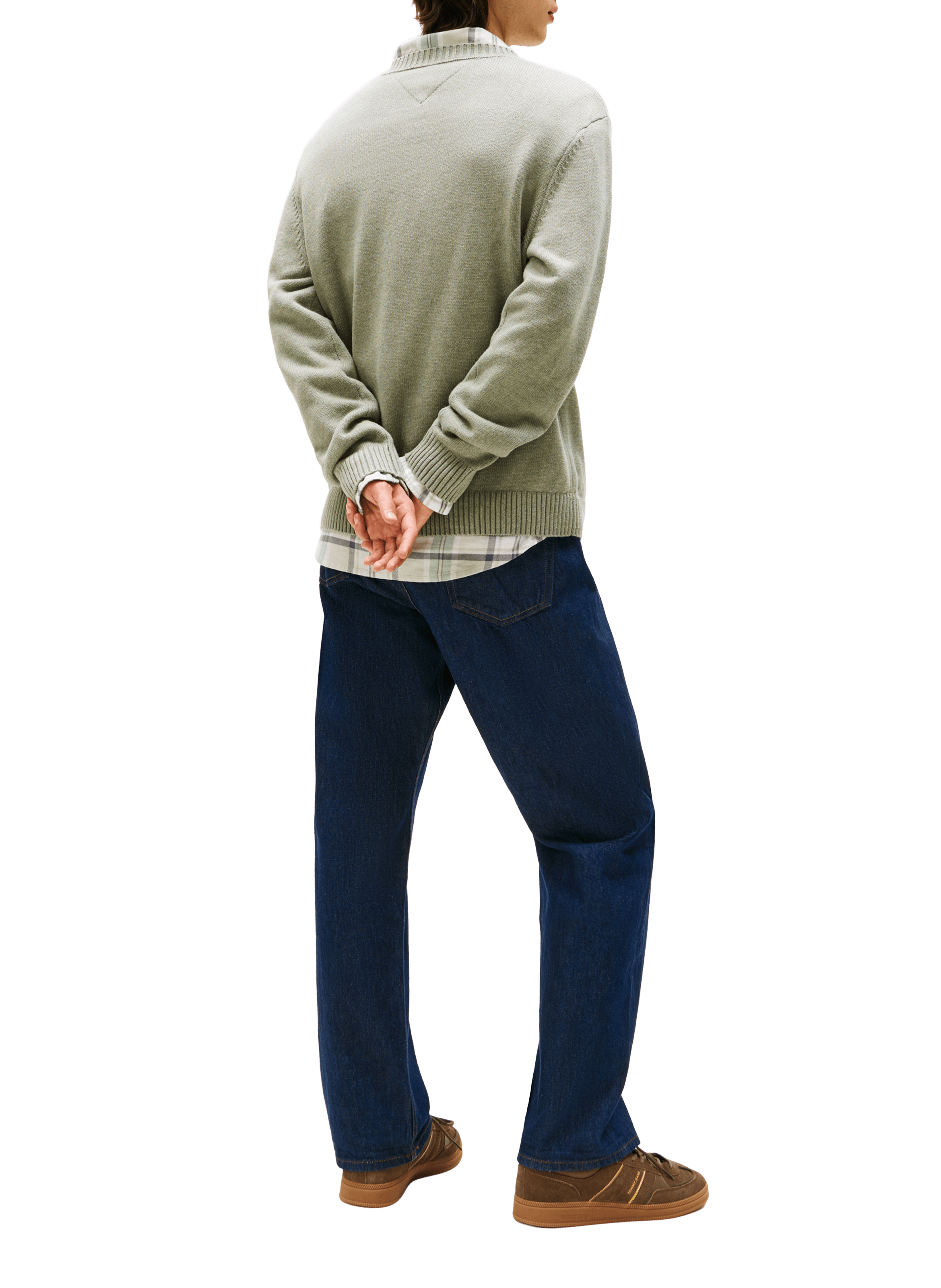 Mottled sweater with flag badge TOMMY HILFIGER Green