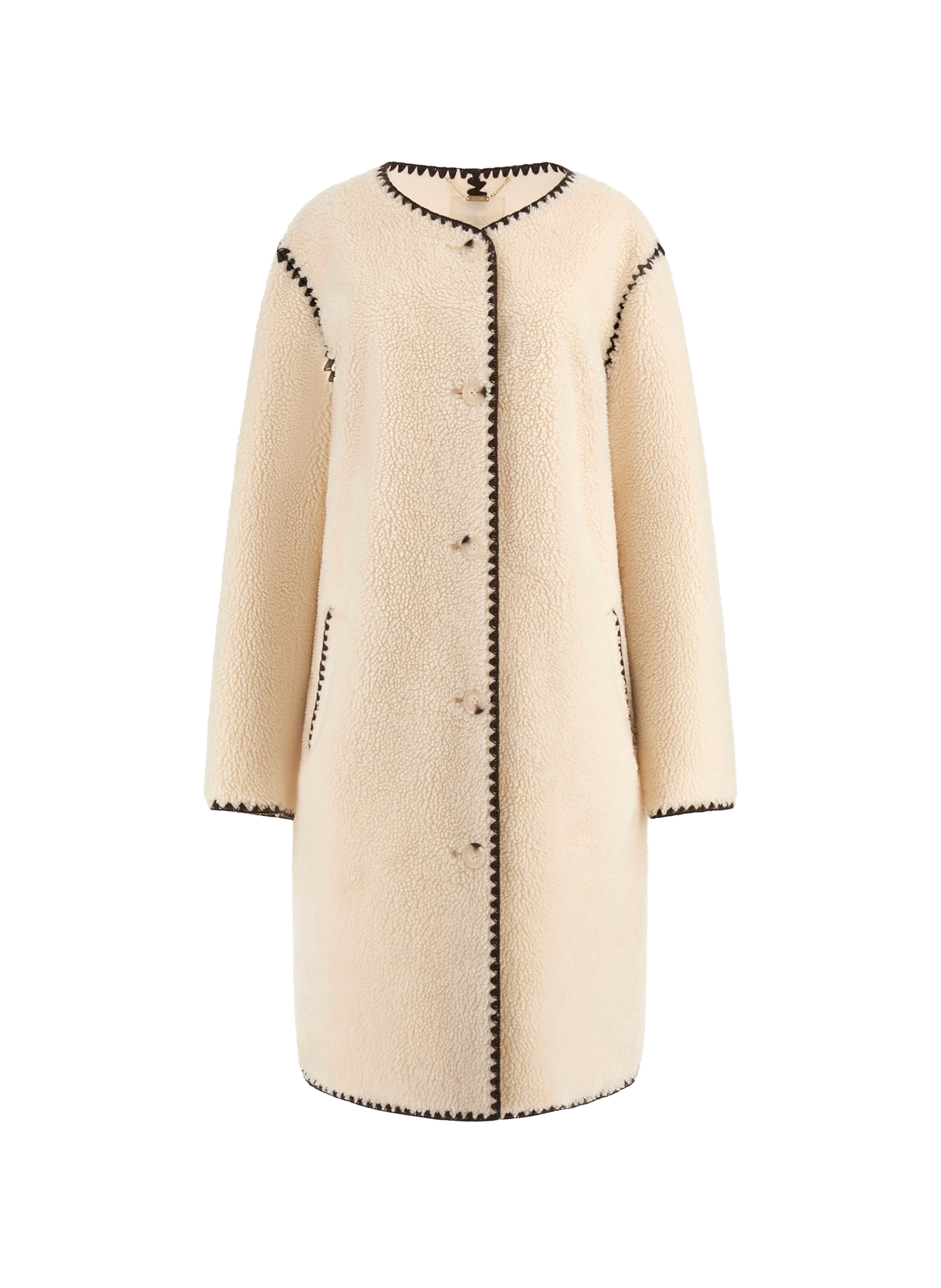 GUESS Manteau long en sherpa Beige