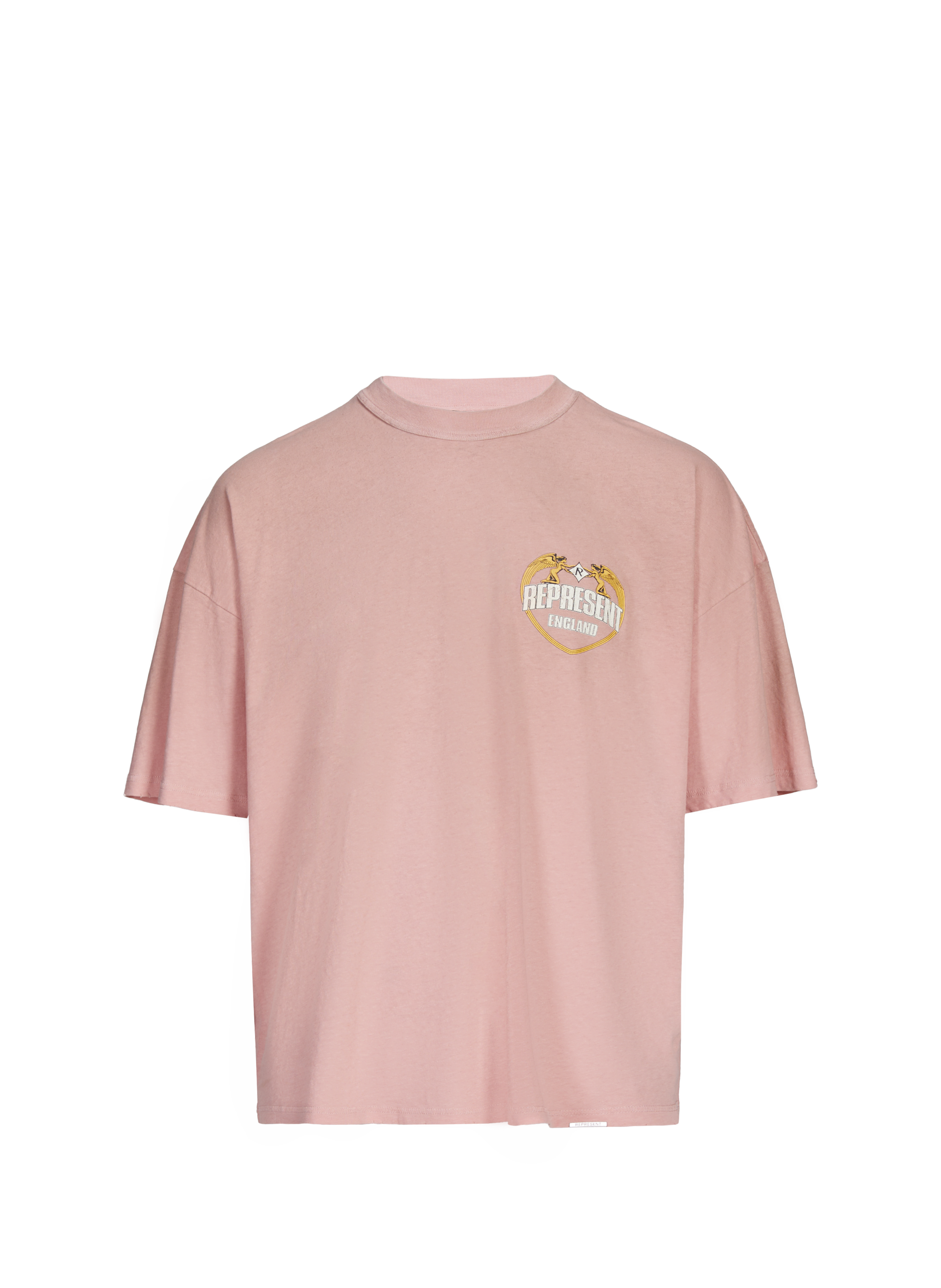REPRESENT T-shirt col rond en coton et chanvre Rouge