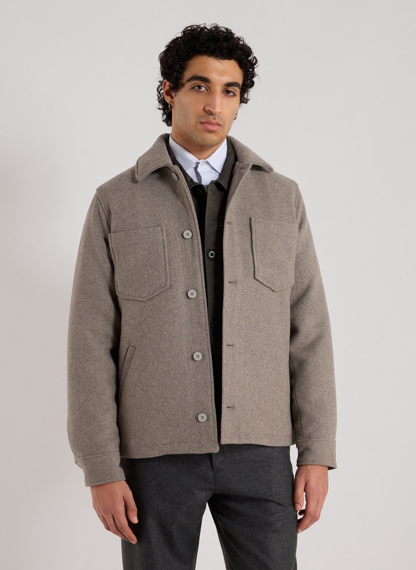 SAMSOE SAMSOE Manteau droit col classique Gris
