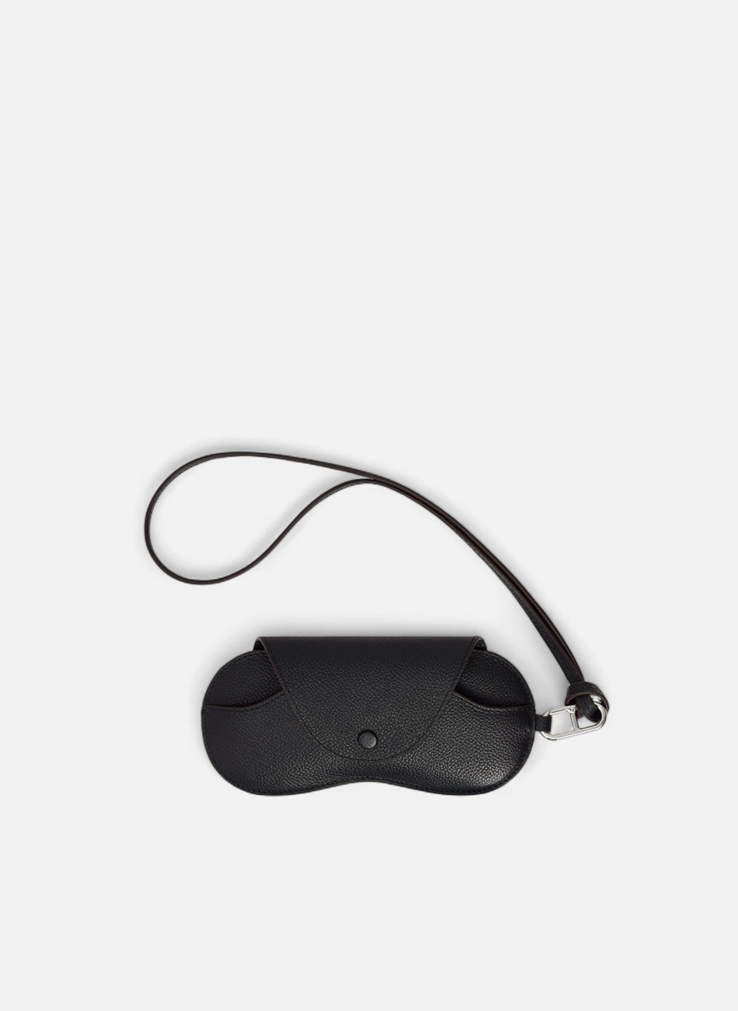 LE TANNEUR Etui à lunettes charms en cuir grainé Noir