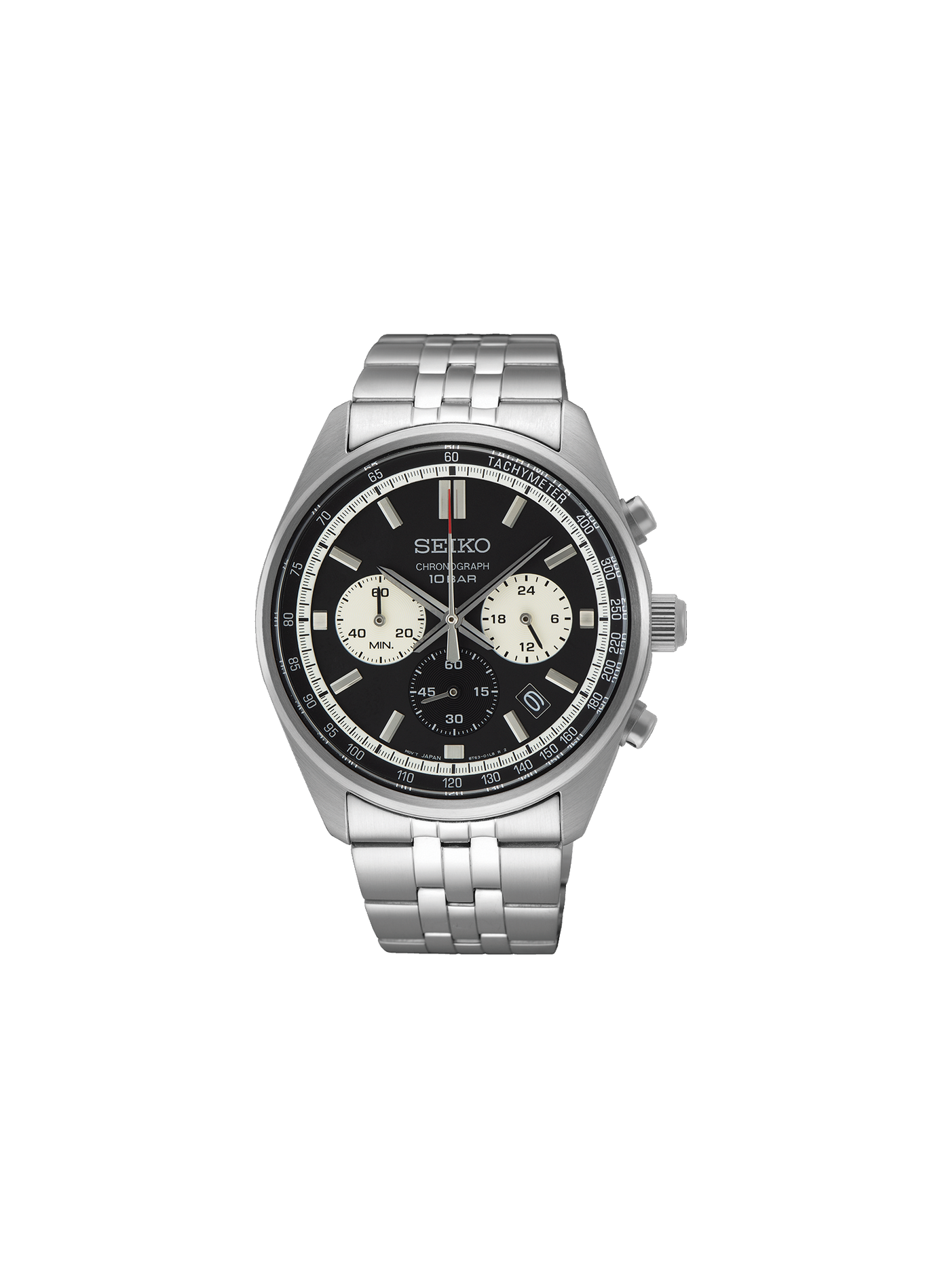 Montre chronographe en acier inoxydable SEIKO Marron