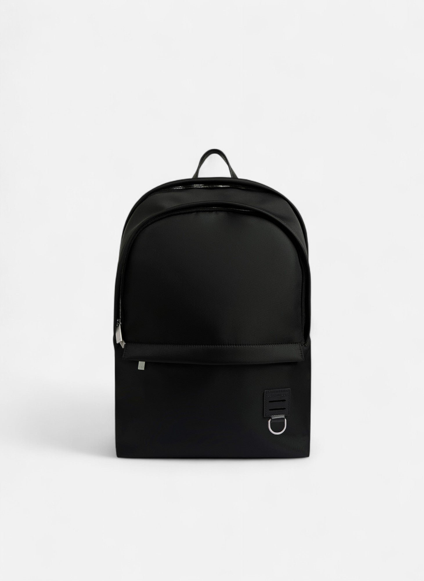 Sac à dos zippé basile en toile nylon et cuir lisse NoirLE TANNEUR