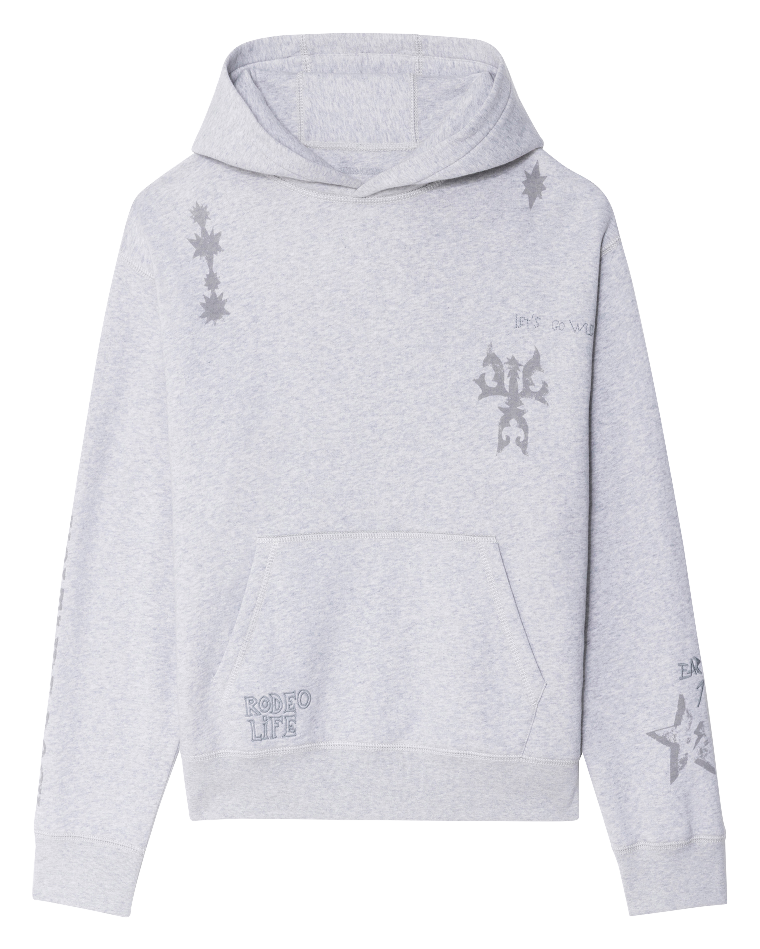 Sweat à capuche en coton imprimé sacha ZADIG&VOLTAIRE Gris
