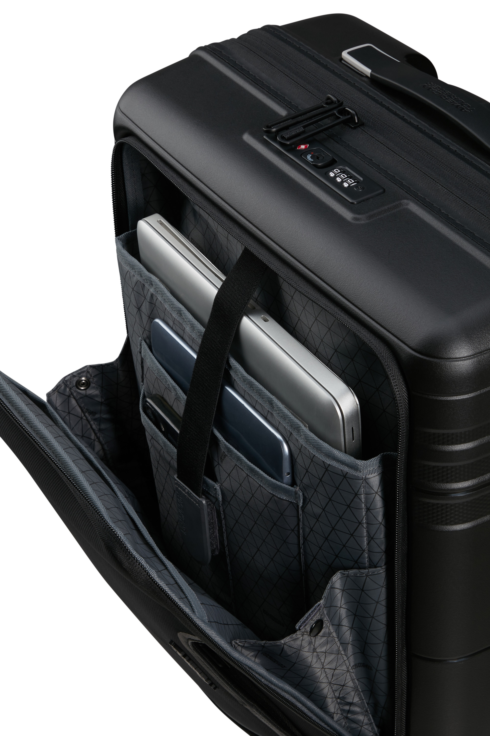 Hello cabin valise 4 roues business case taille s AMERICAN TOURISTER Noir