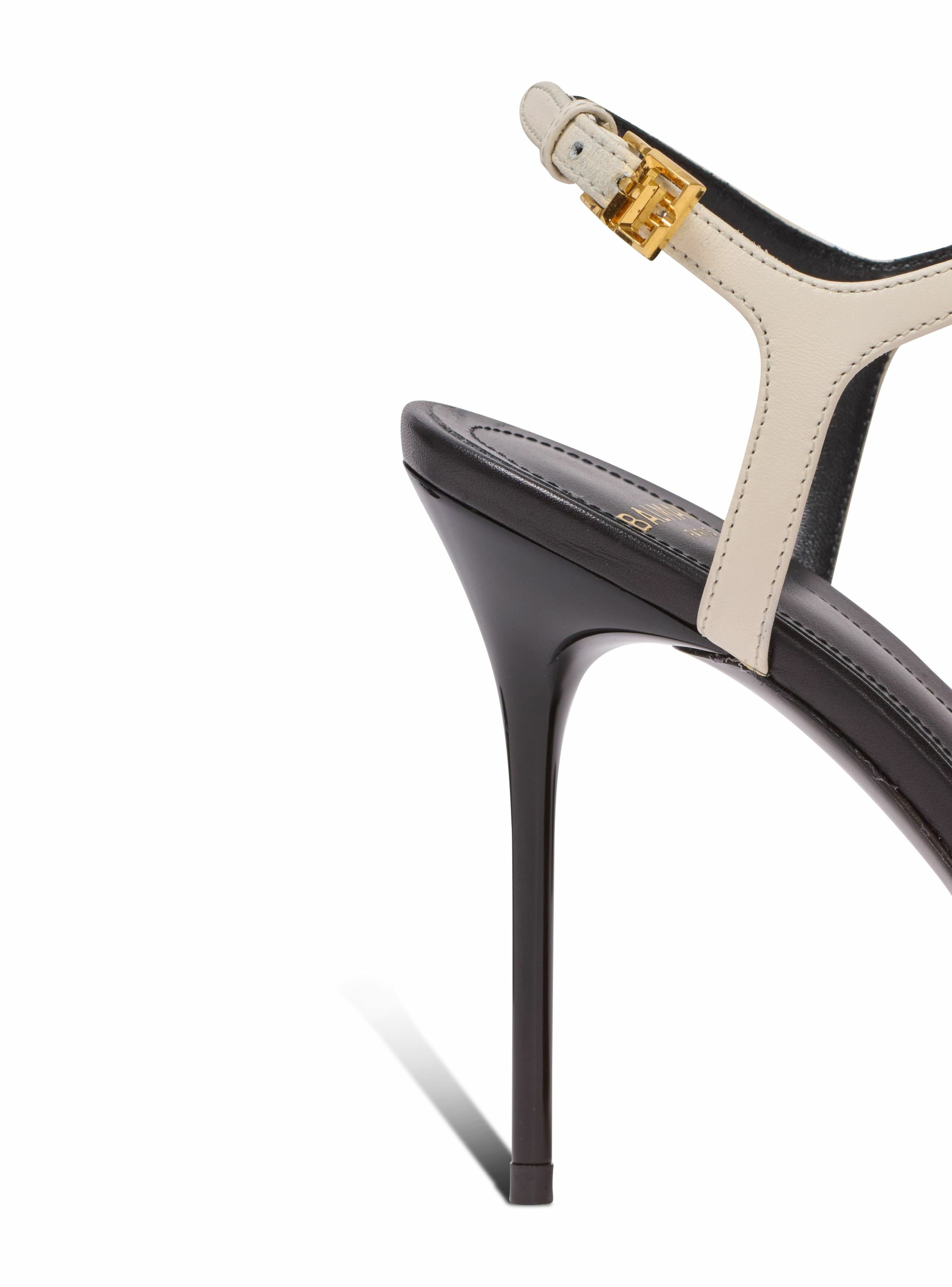 Sandales à talons sync en cuir BALMAIN Beige