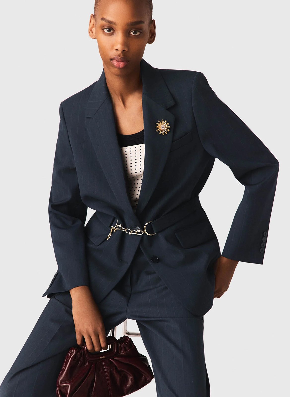 Broche fleur MAJE Doré