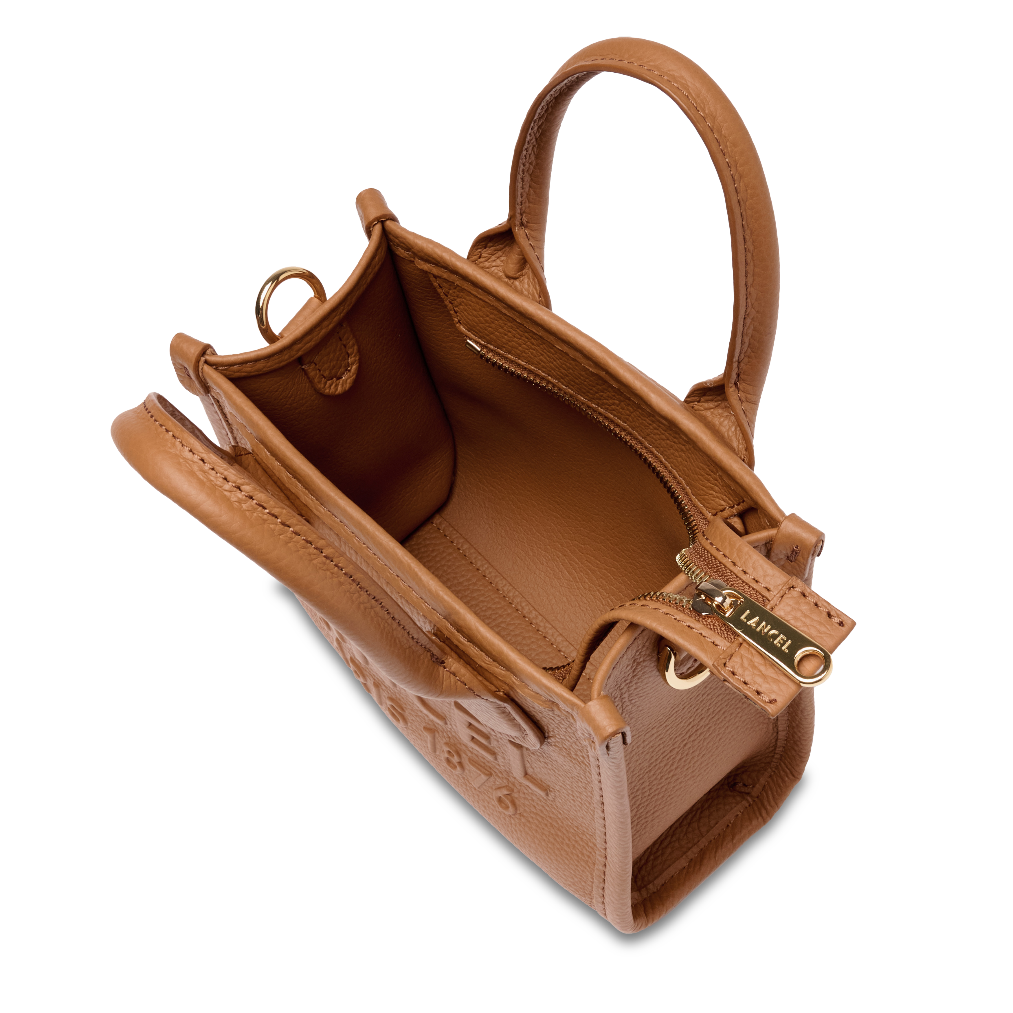 Mini sac cabas zippé double porté jour de lancel en cuir LANCEL Marron