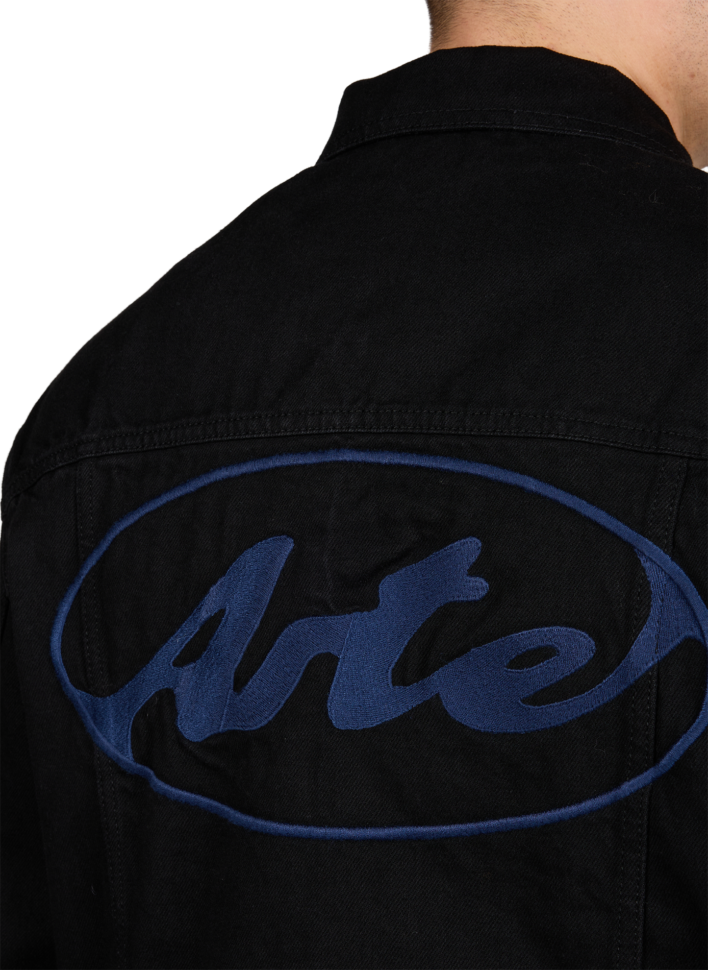 Veste droite en denim de coton ARTE ANTWERP Noir