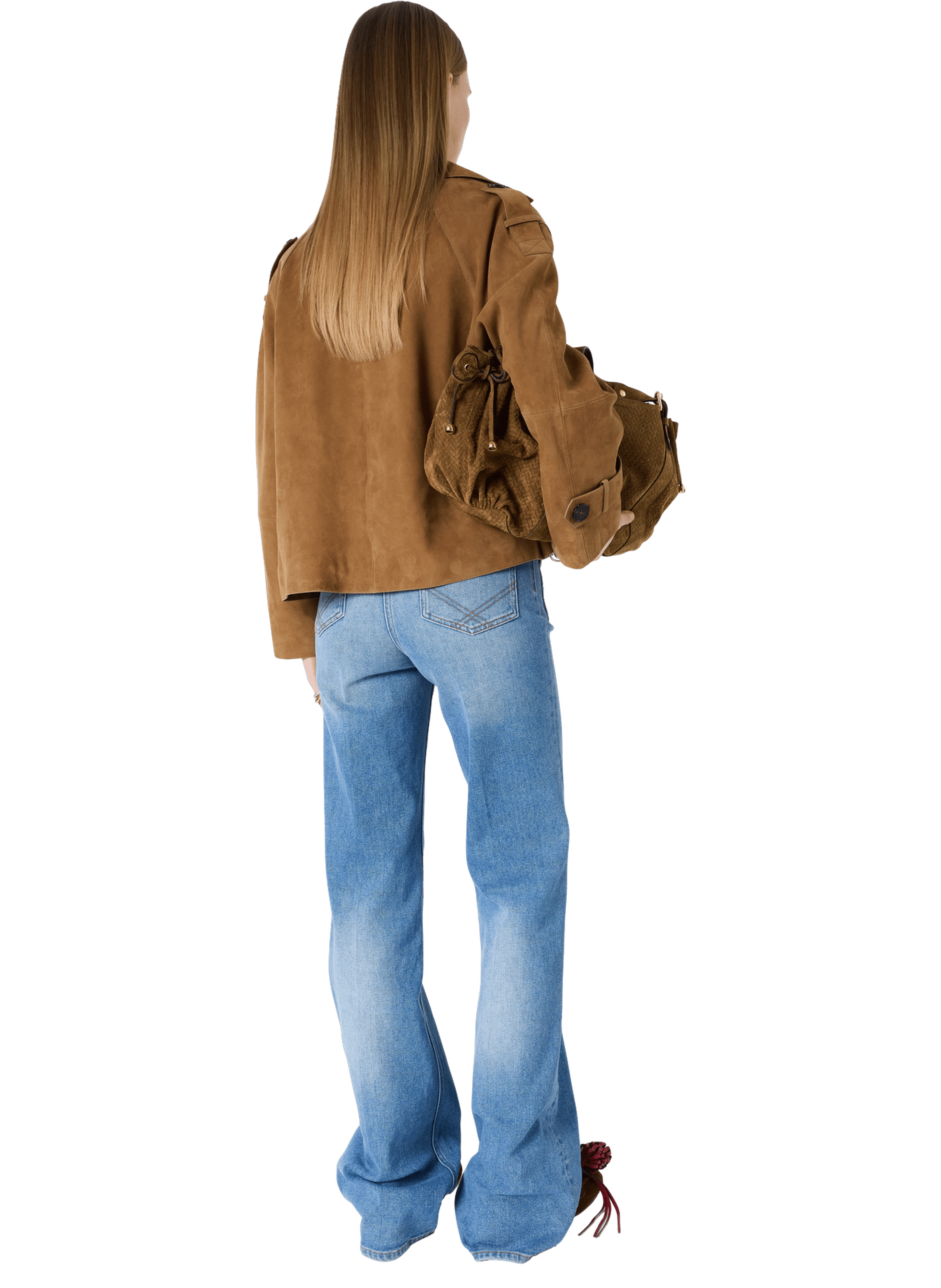 Trench court en cuir velours - TAMY GERARD DAREL Beige