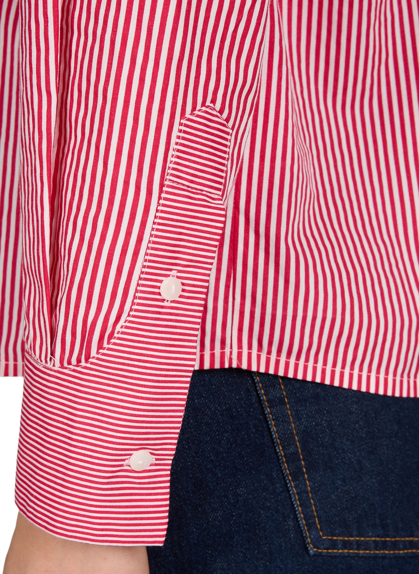 Chemise droite rayée Viblake en coton VILA Blanc