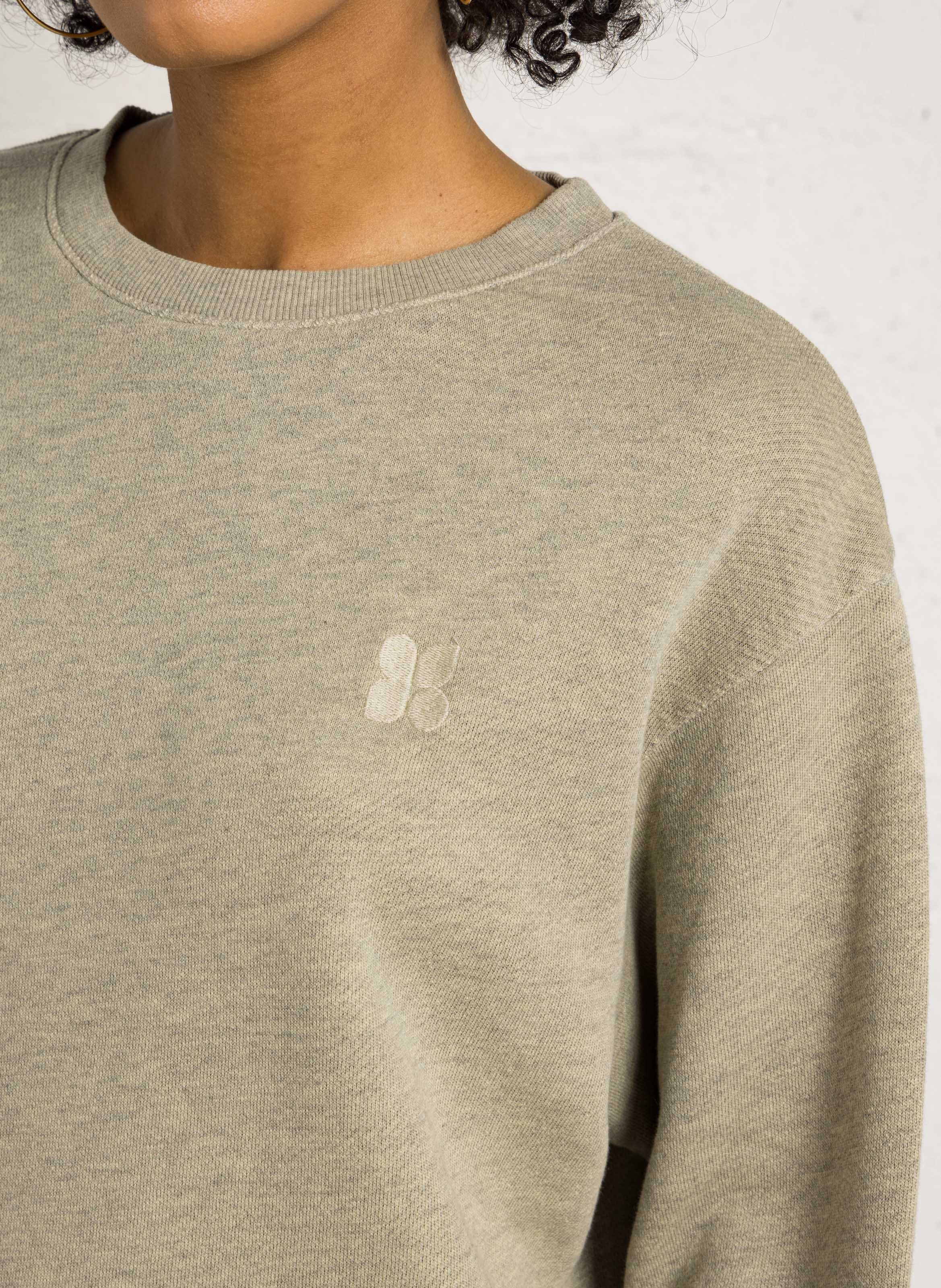 Sweat ample chiné à broderie monogramme lesly MAISON 123 Vert