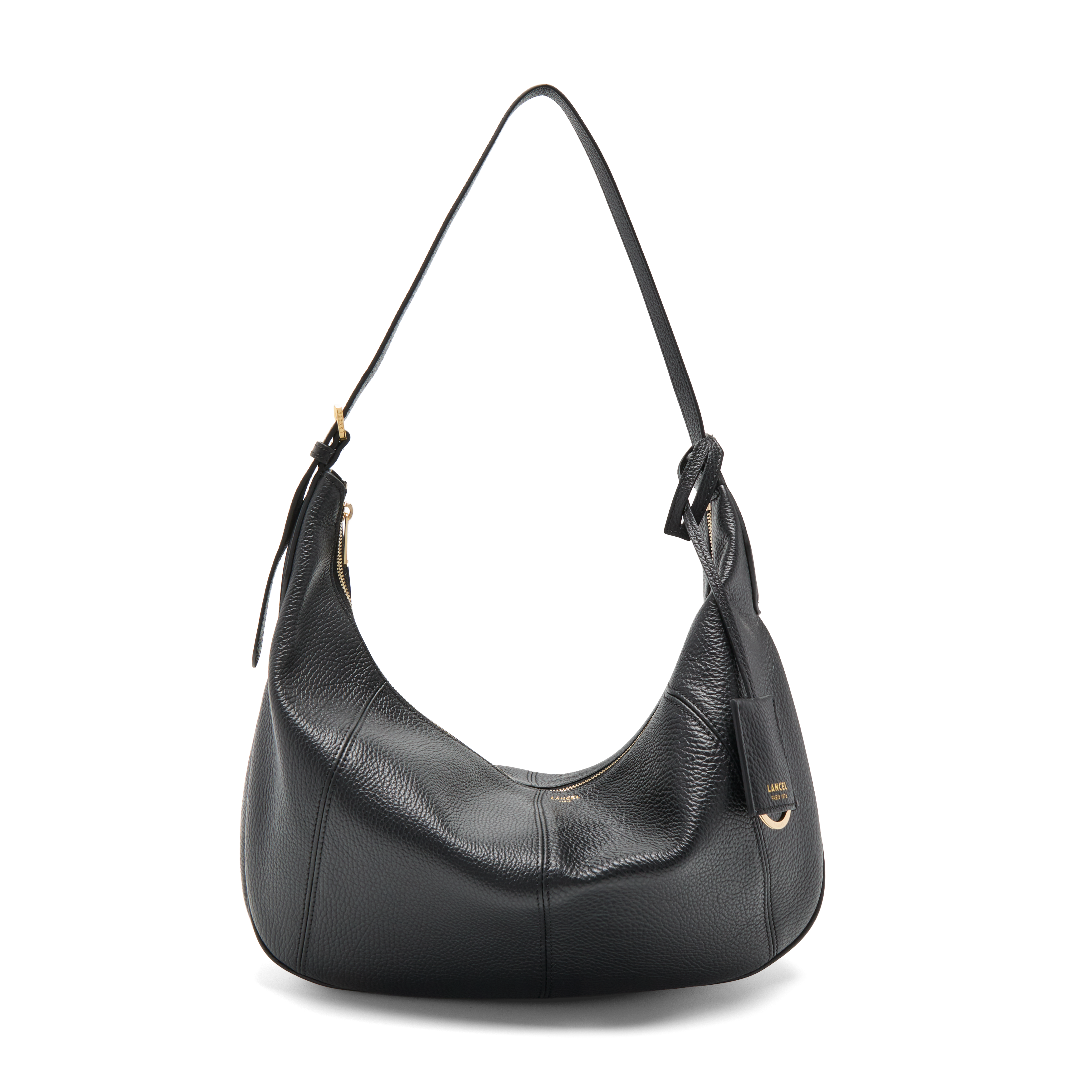 Sac hobo zippé l victoire de lancel en cuir LANCEL Noir