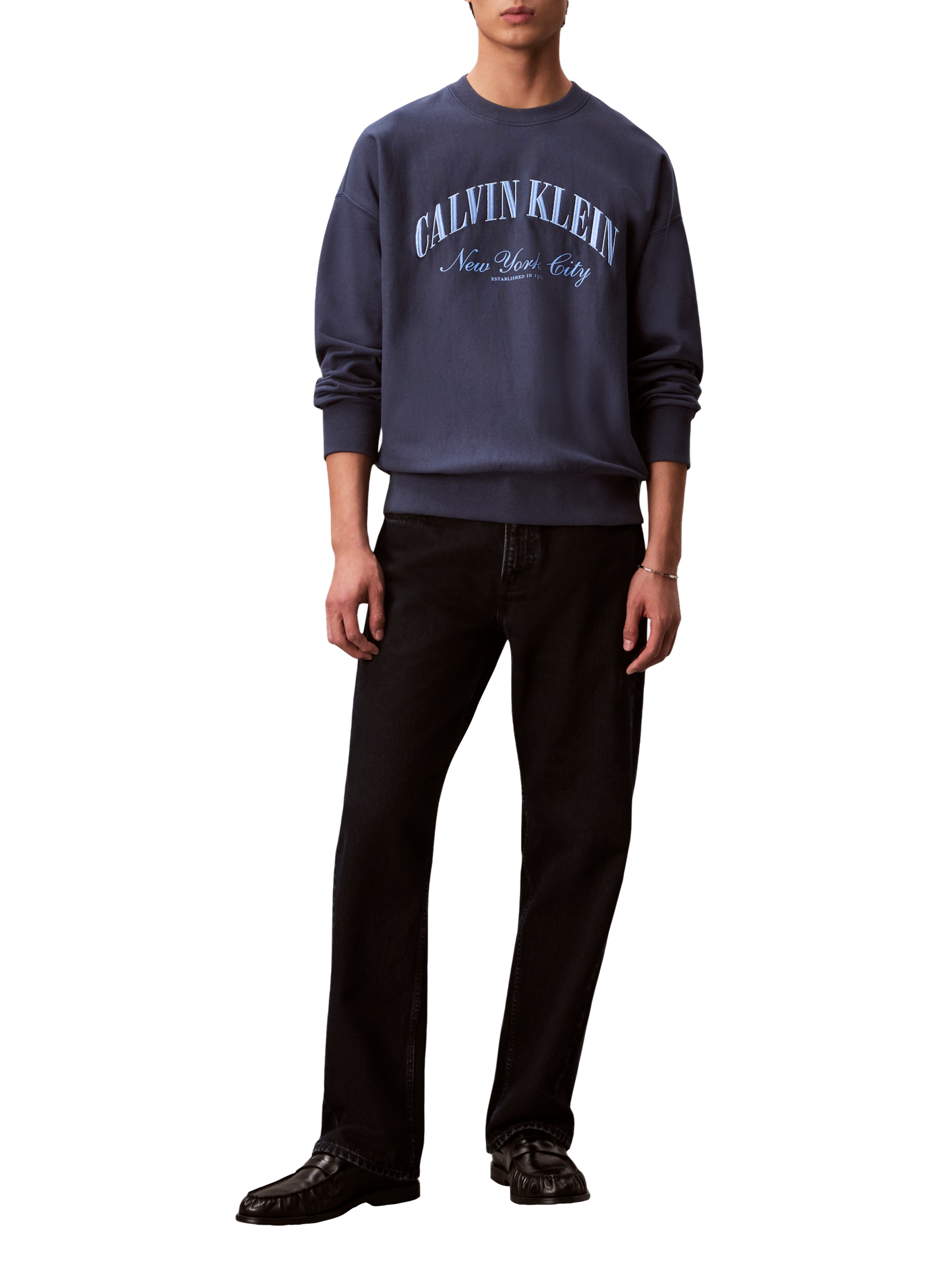 Cotton-blend logo sweatshirt CALVIN KLEIN Blue