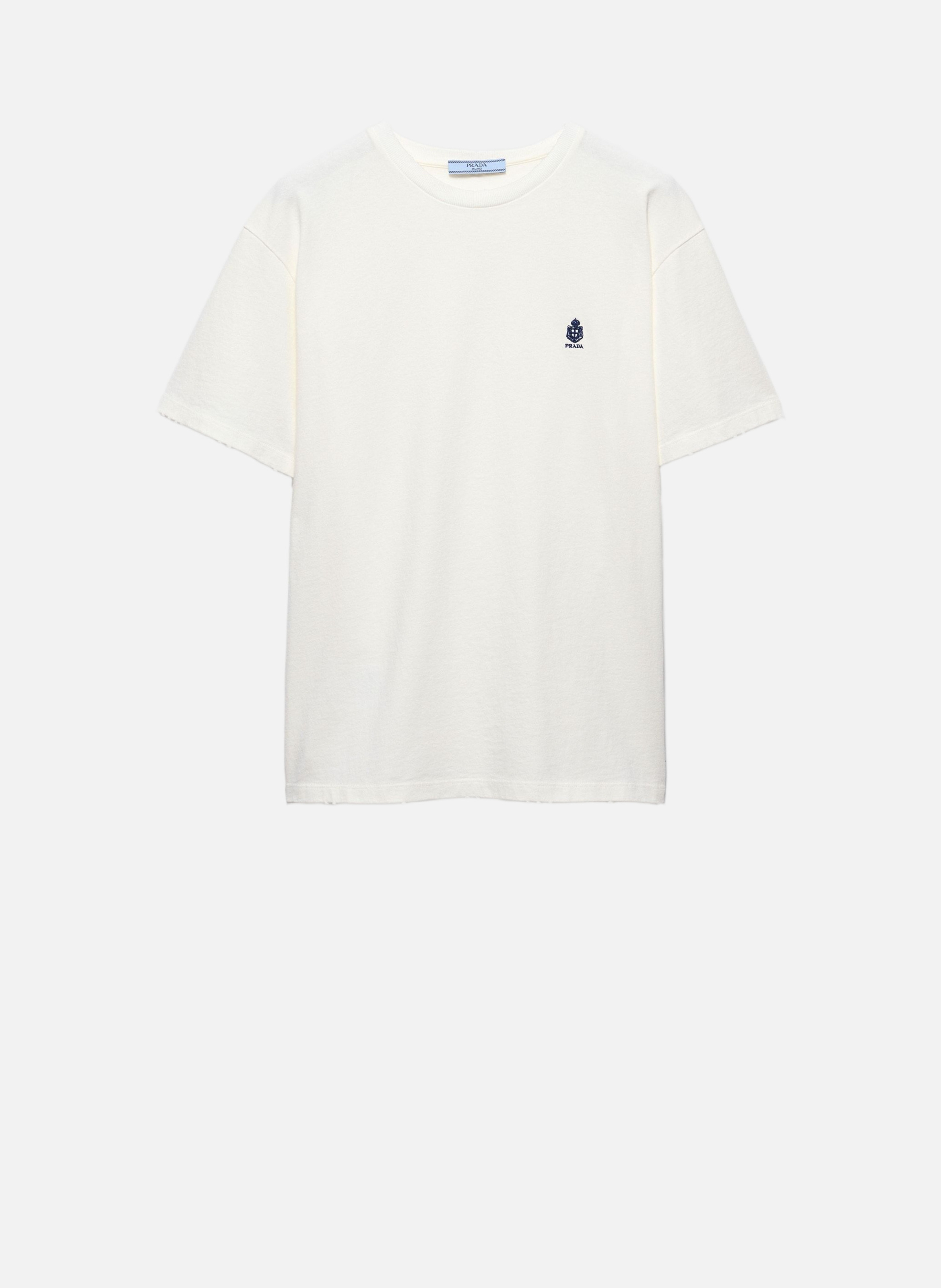 T-shirt en jersey teint en pièce PRADA Blanc