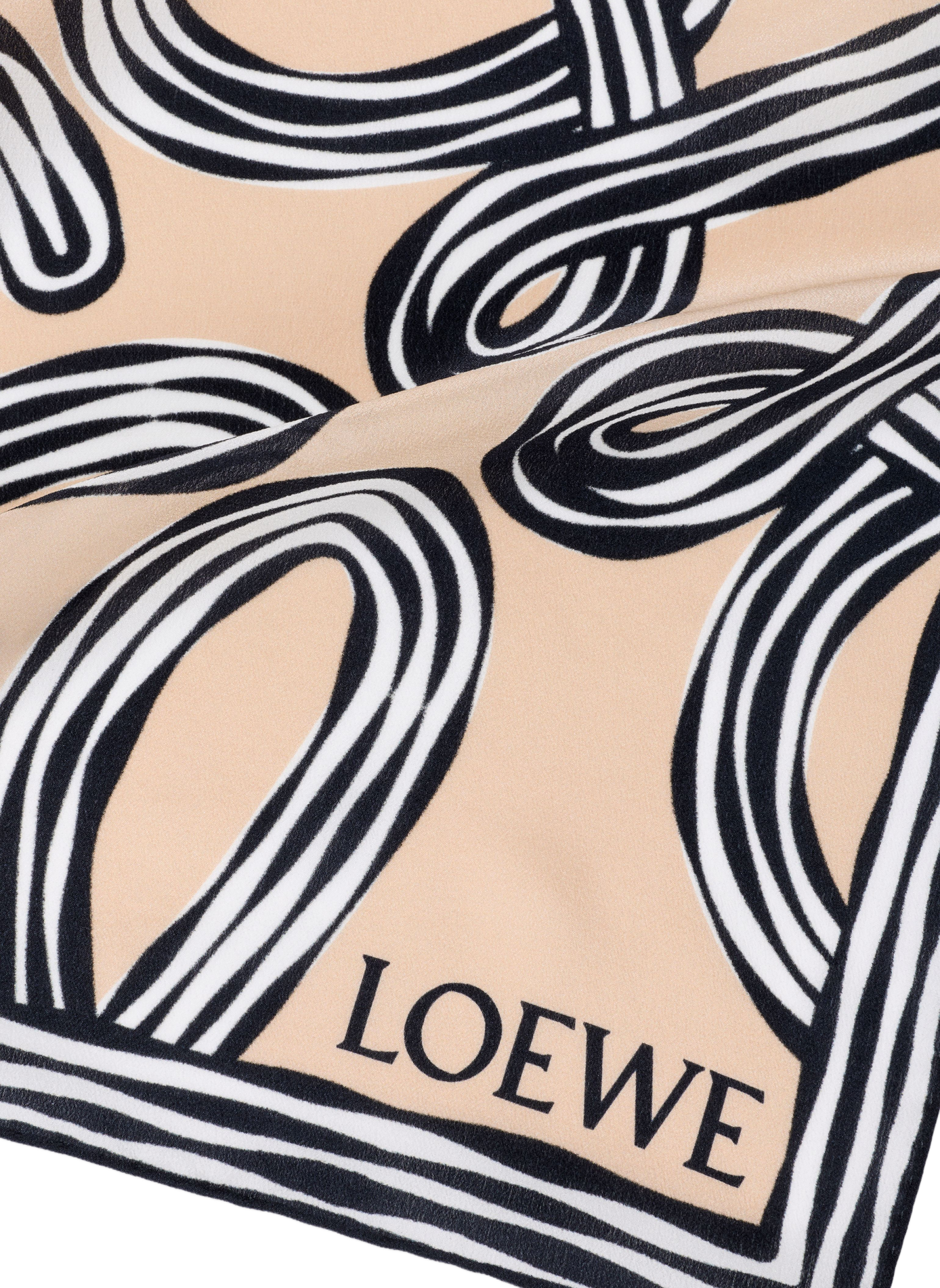 Printed silk scarf  LOEWE Beige