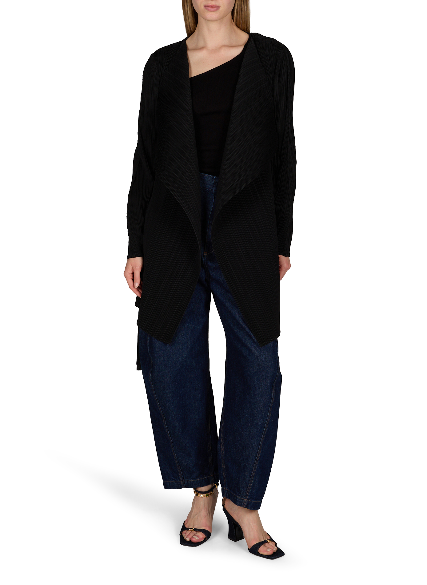 Oversized pleated vest ADOLFO DOMINGUEZ Black