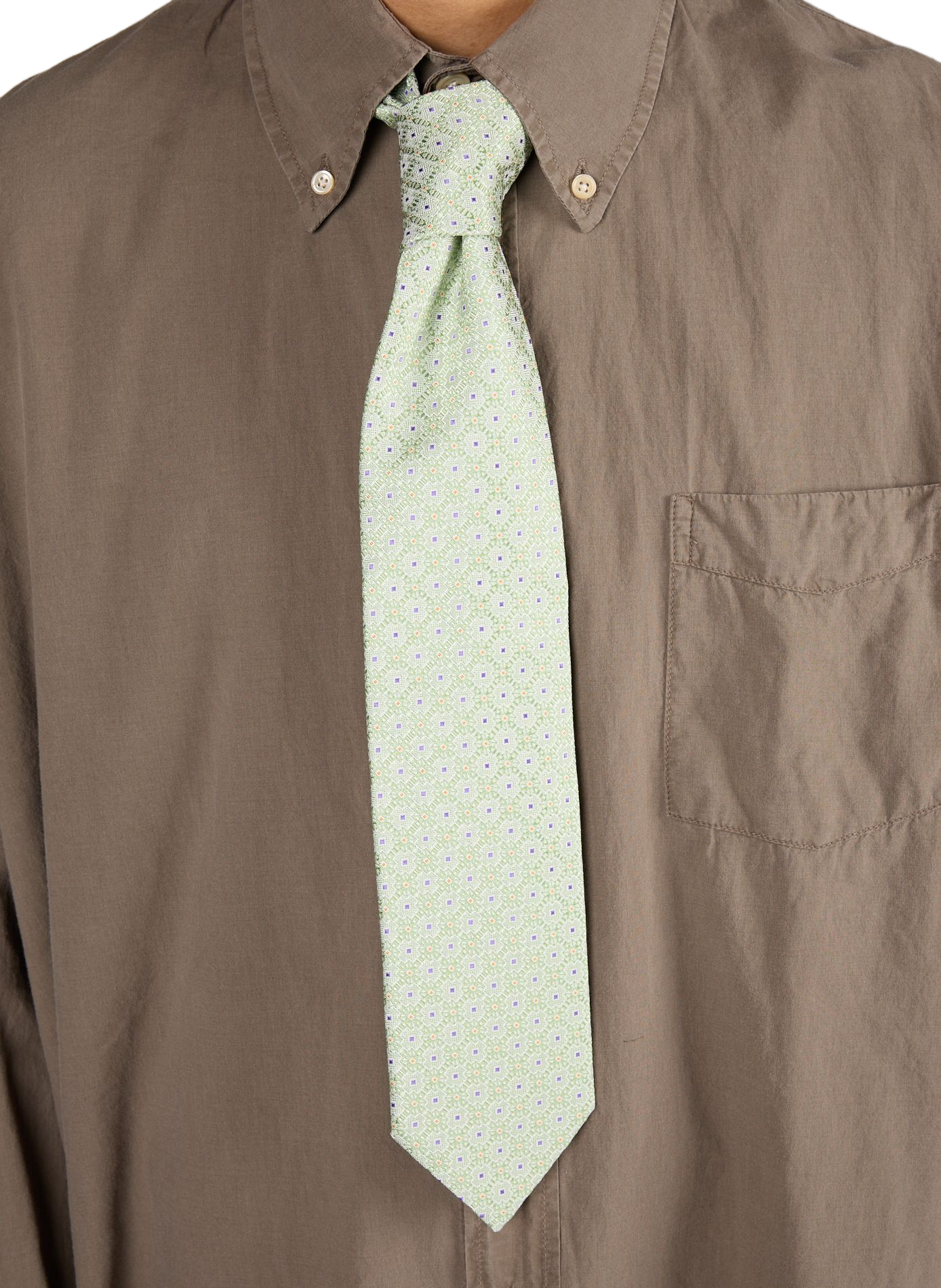 Silk patterned tie ETON Green