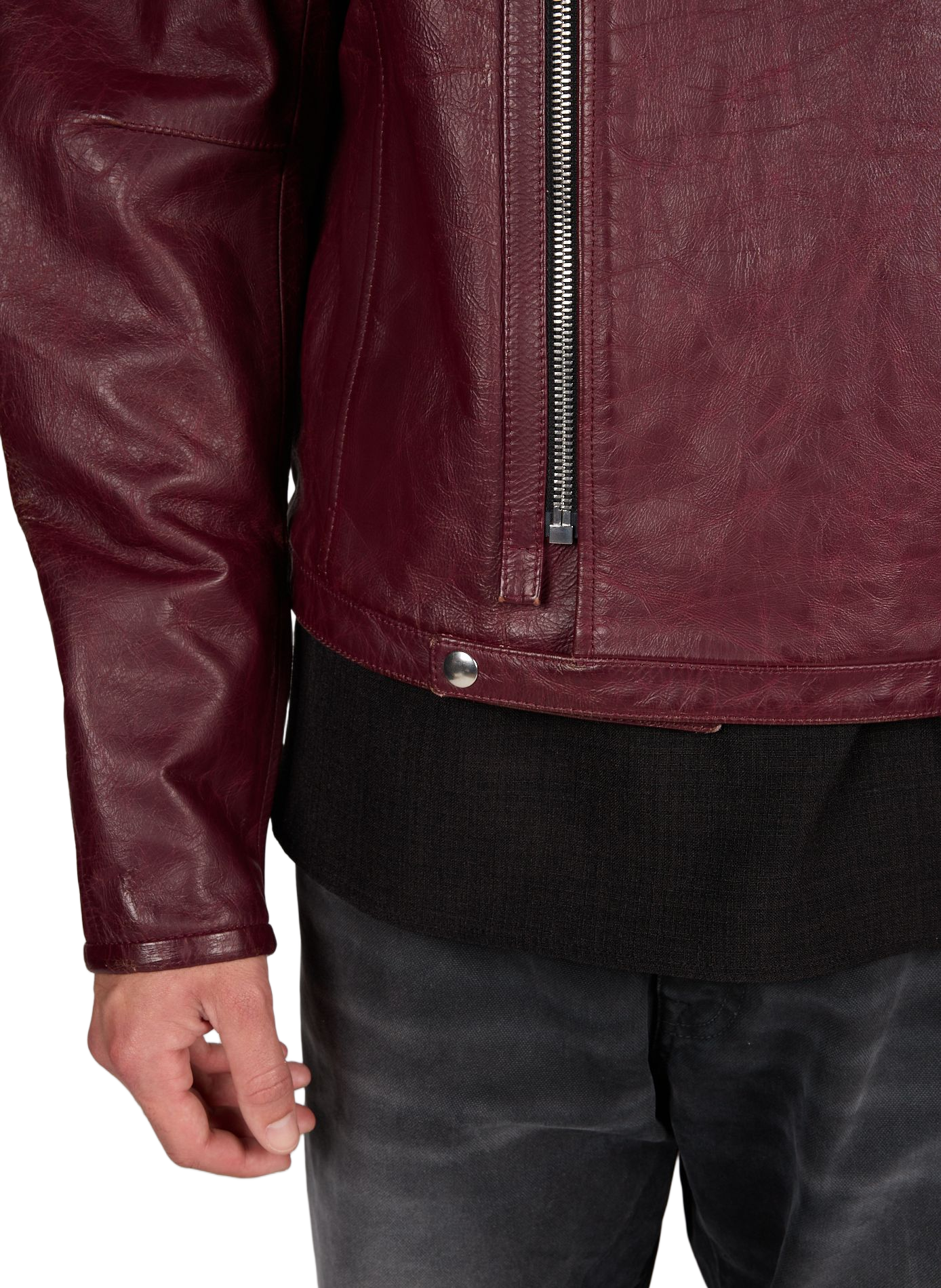 Lederjacke mit Reißverschluss 424 Rot
