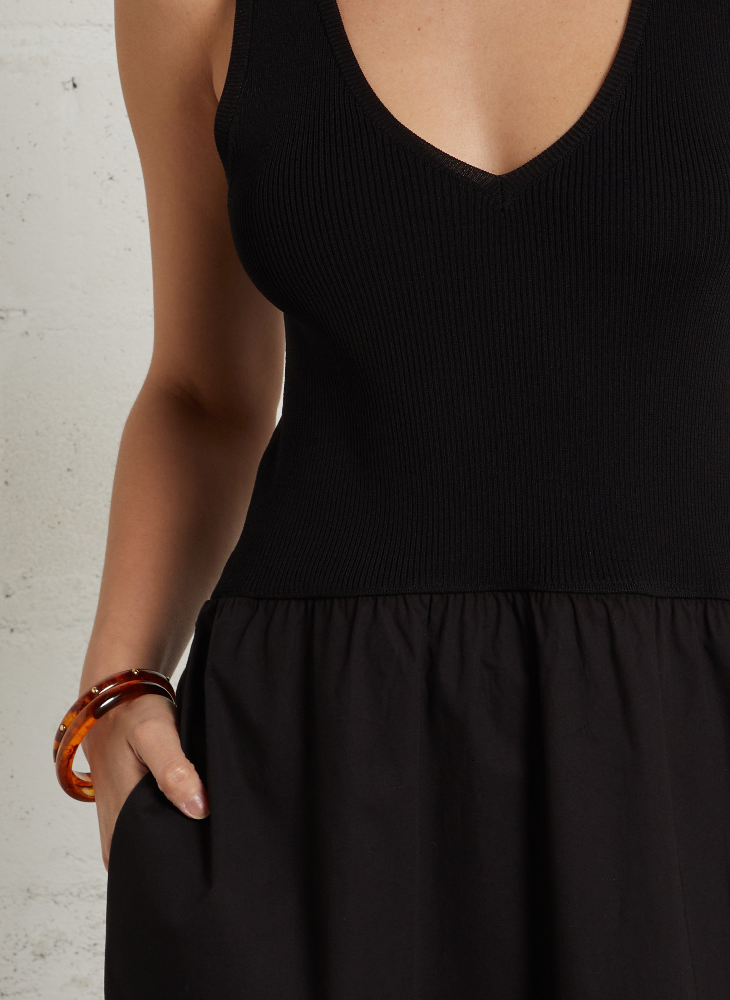 Robe longue col v bys MAISON 123 Noir