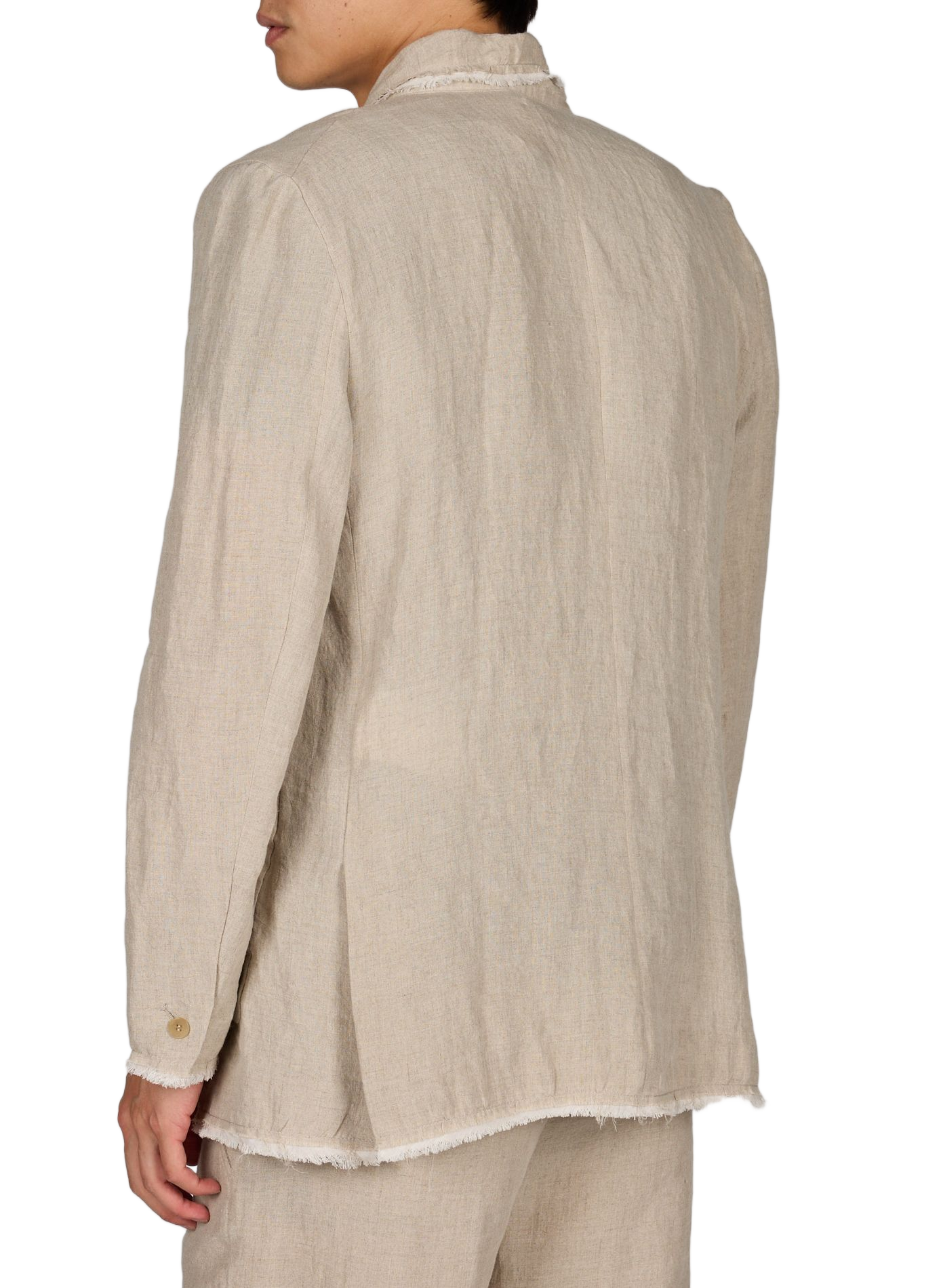 Chaqueta texturizada de algodón mezclado Beige