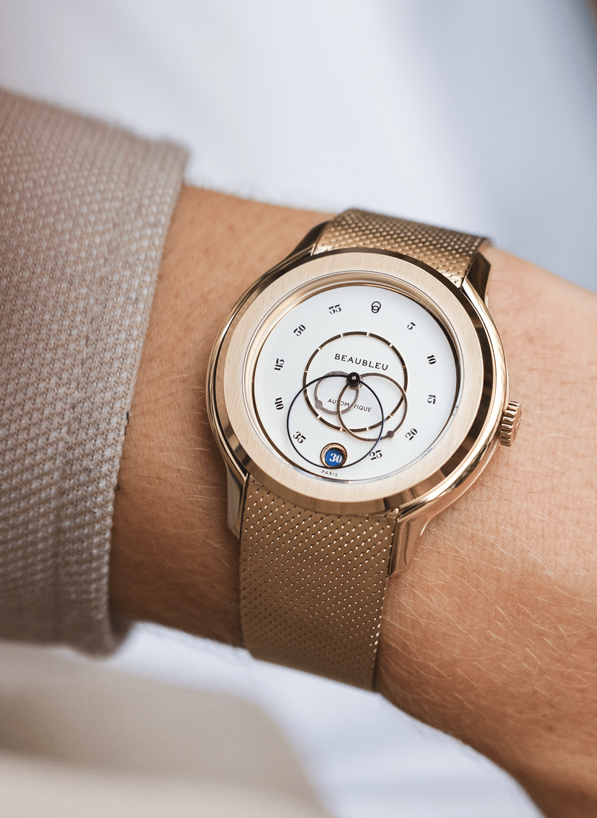 Montre automatique Ecce Lys en acier inoxydable BEAUBLEU Doré