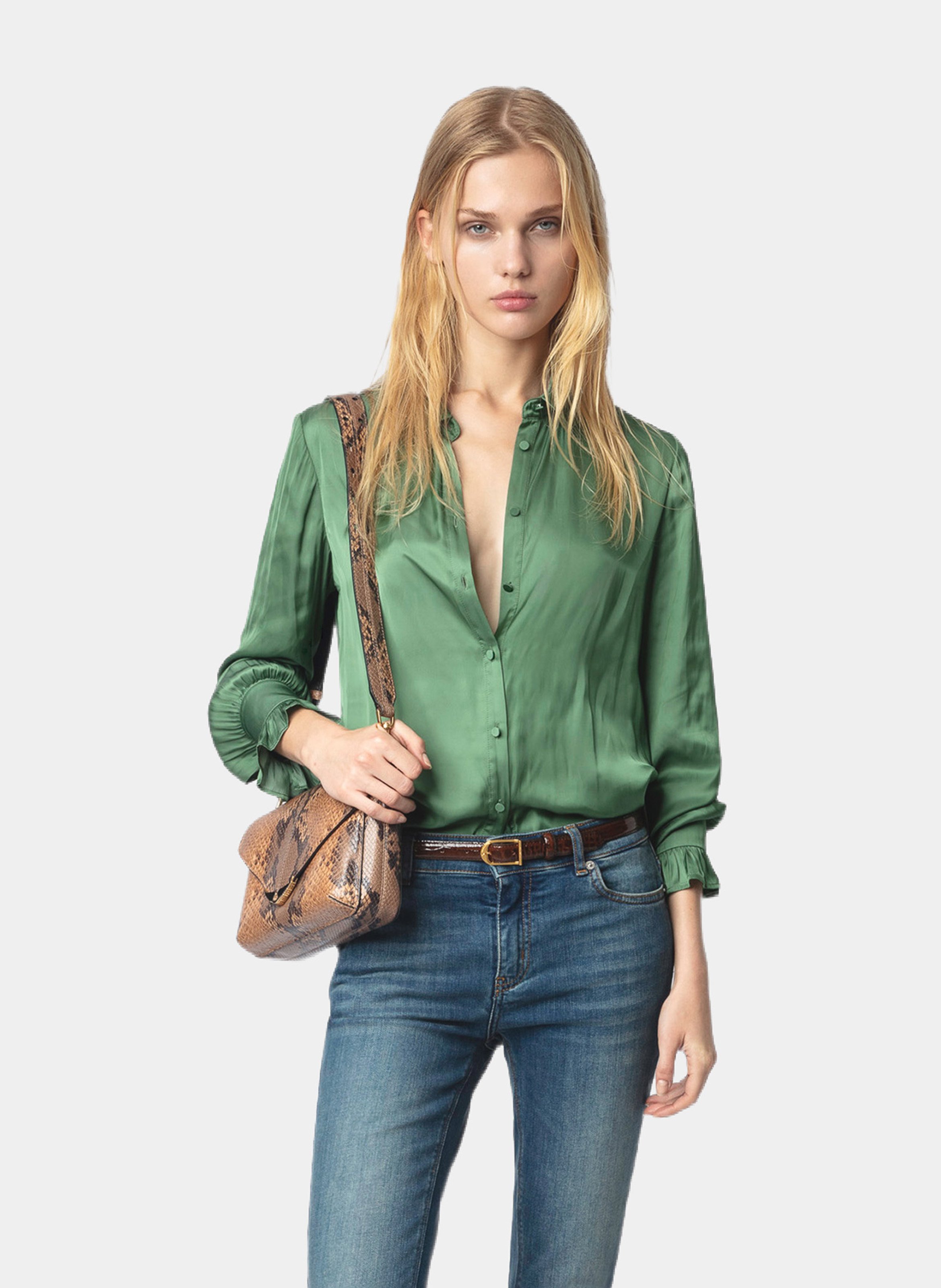 Chemise droite satinée thely ZADIG&VOLTAIRE Vert
