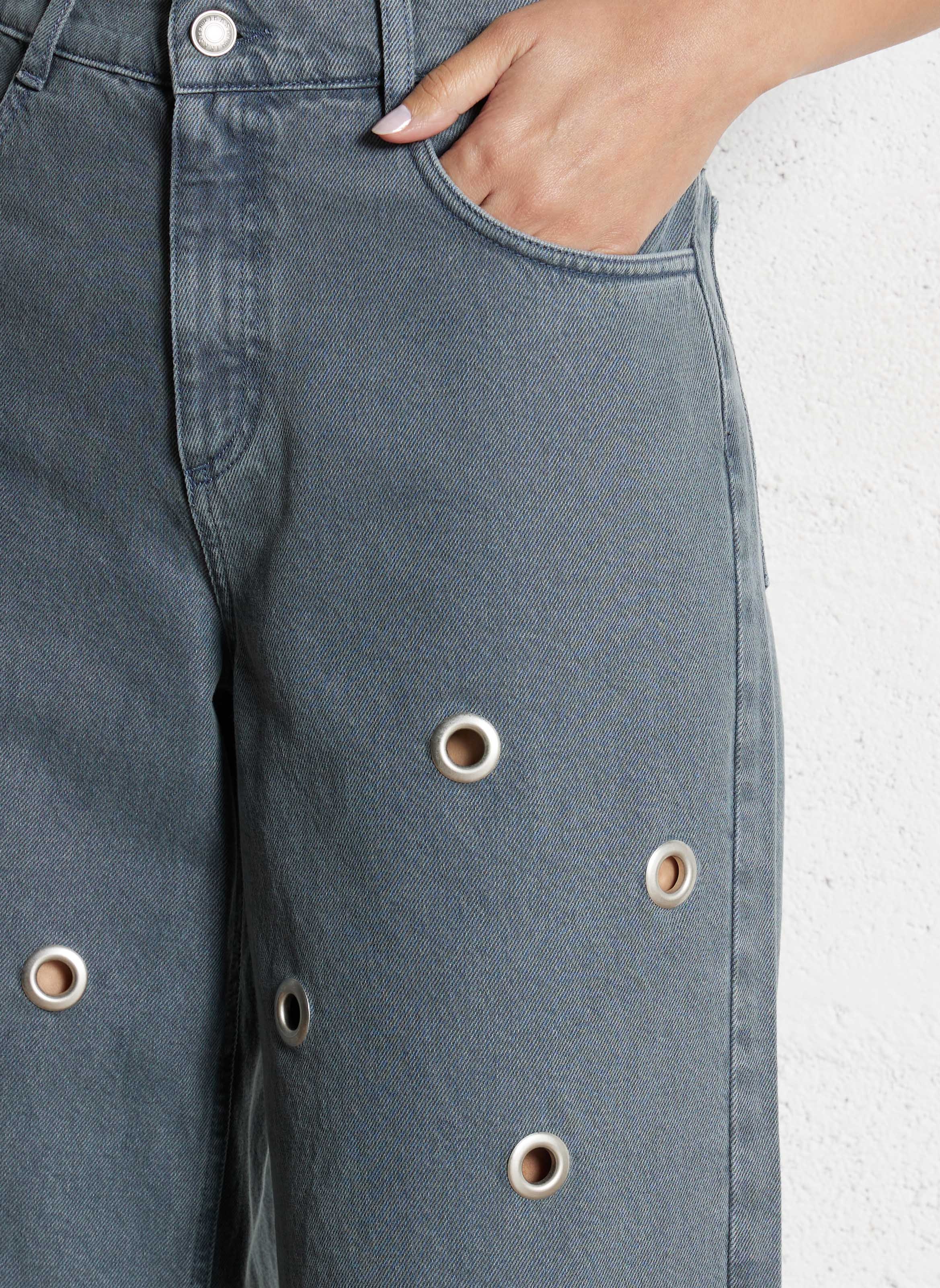 Jean large taille haute en coton mila IKKS Bleu