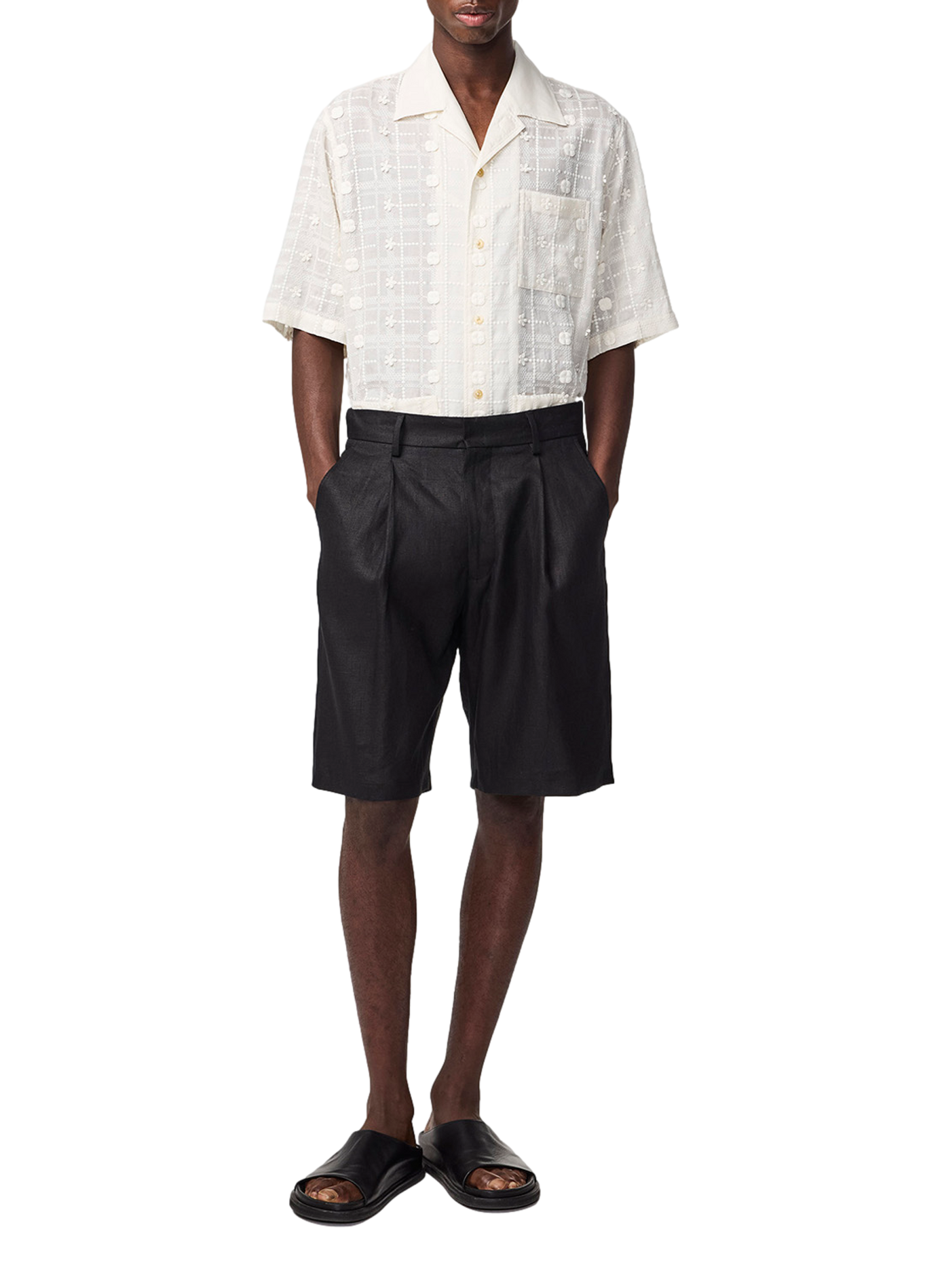 Short ample Kay in linen NN.07 Black