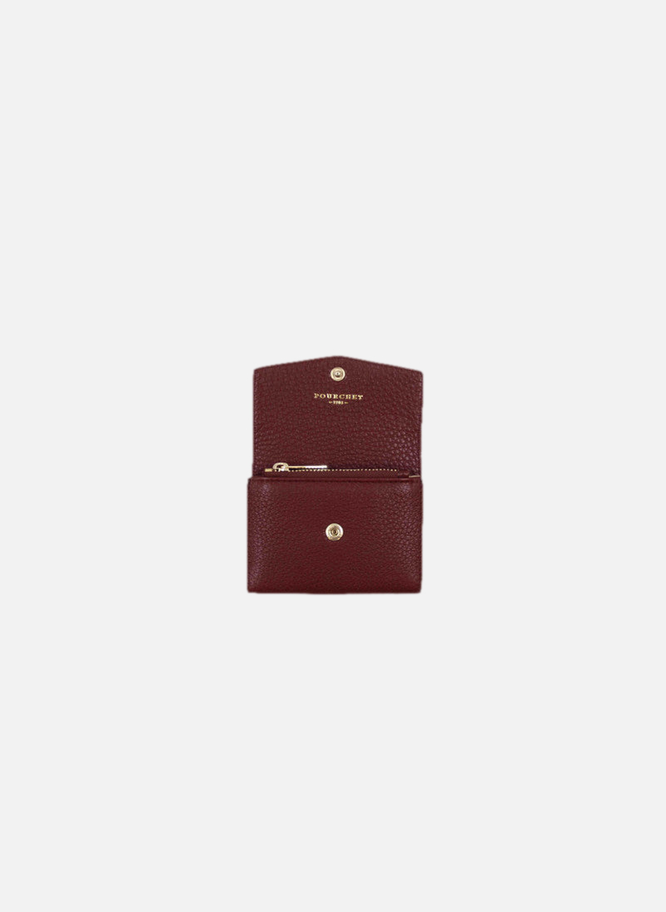 Club | porte-monnaie pm en cuir de veau | Rouge POURCHET Femme