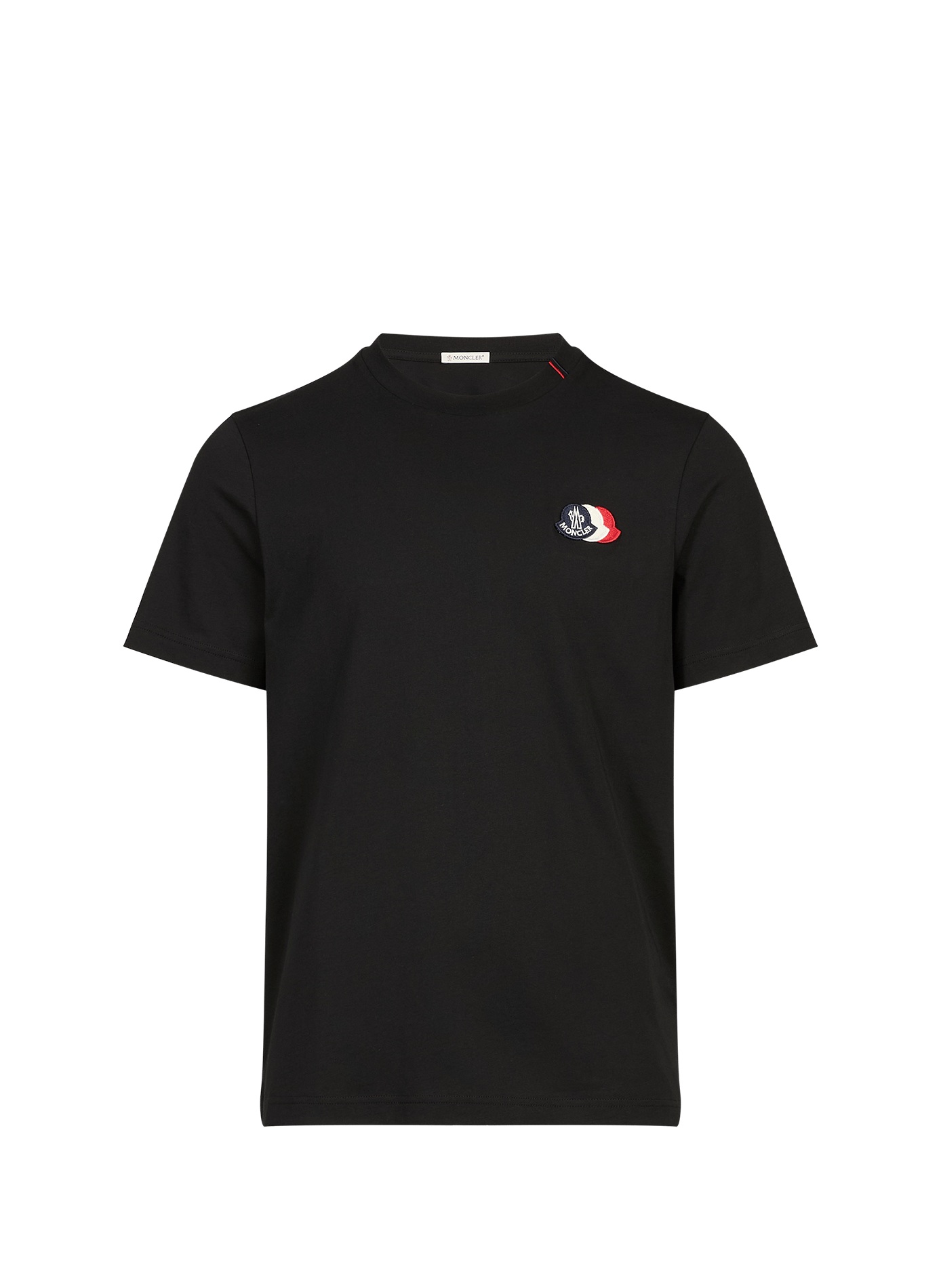 T-shirt met rechte pasvorm en logo van katoen MONCLER Zwart