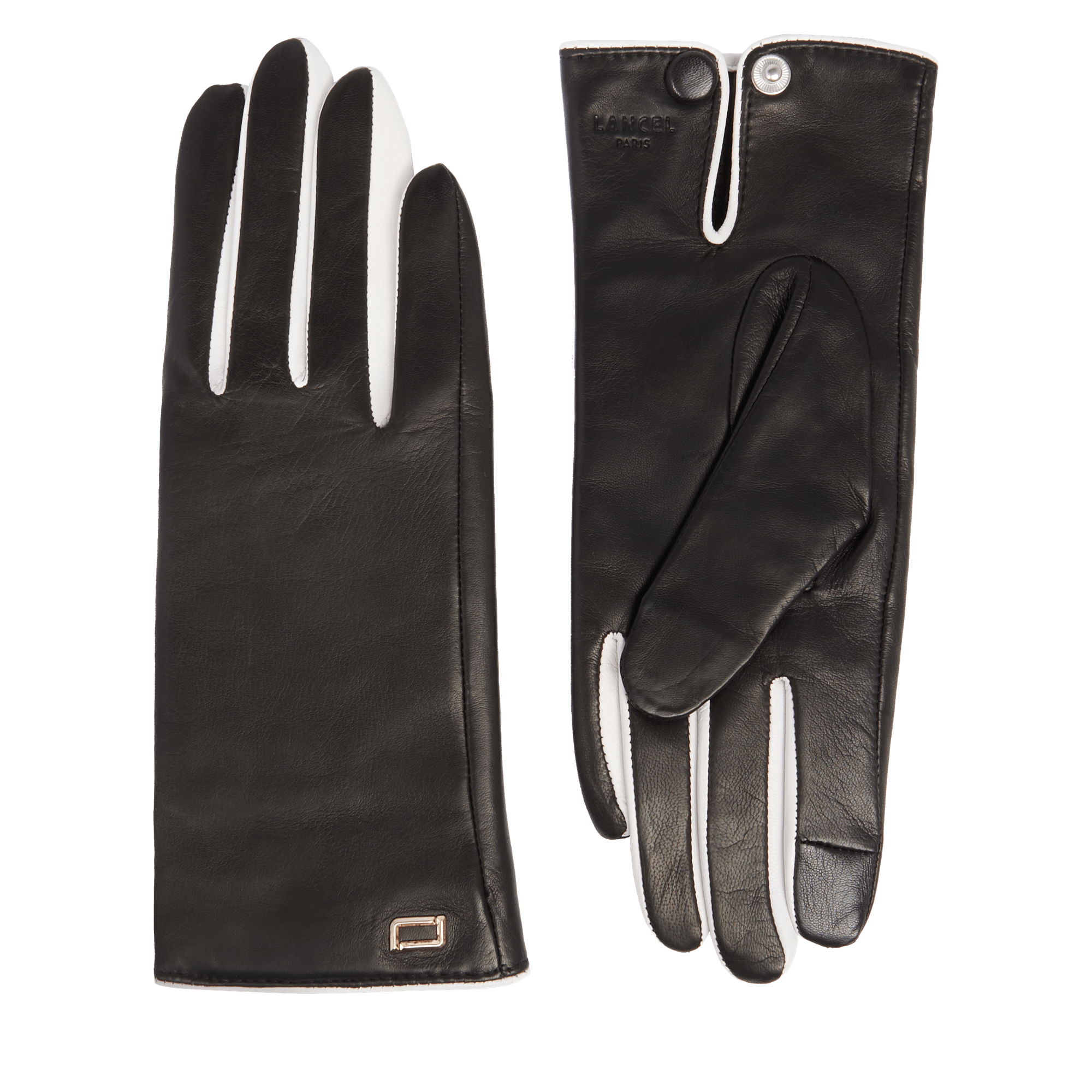 Gants en cuir d'agneau LANCEL Noir