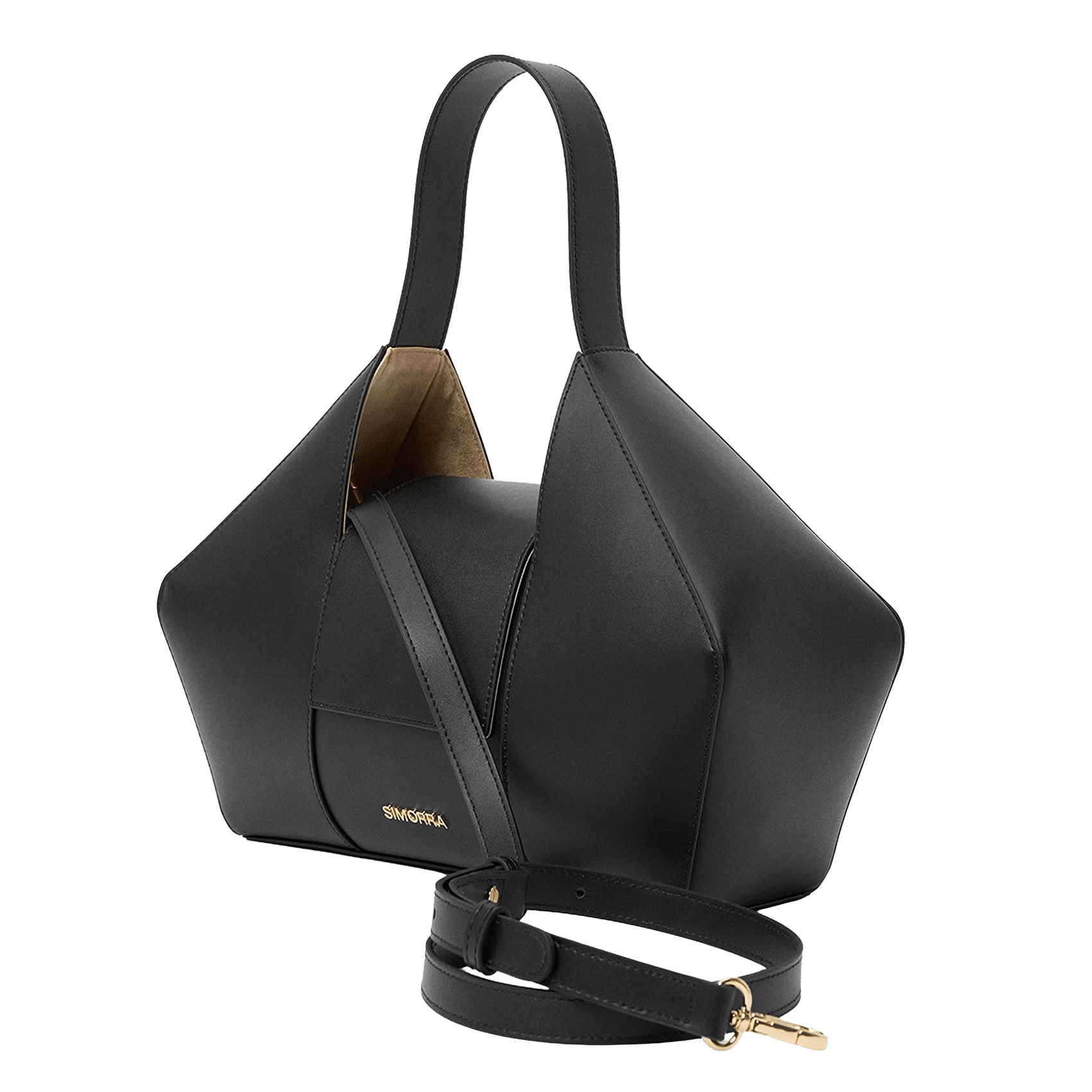Sac cabas en cuir fractal SIMORRA Noir