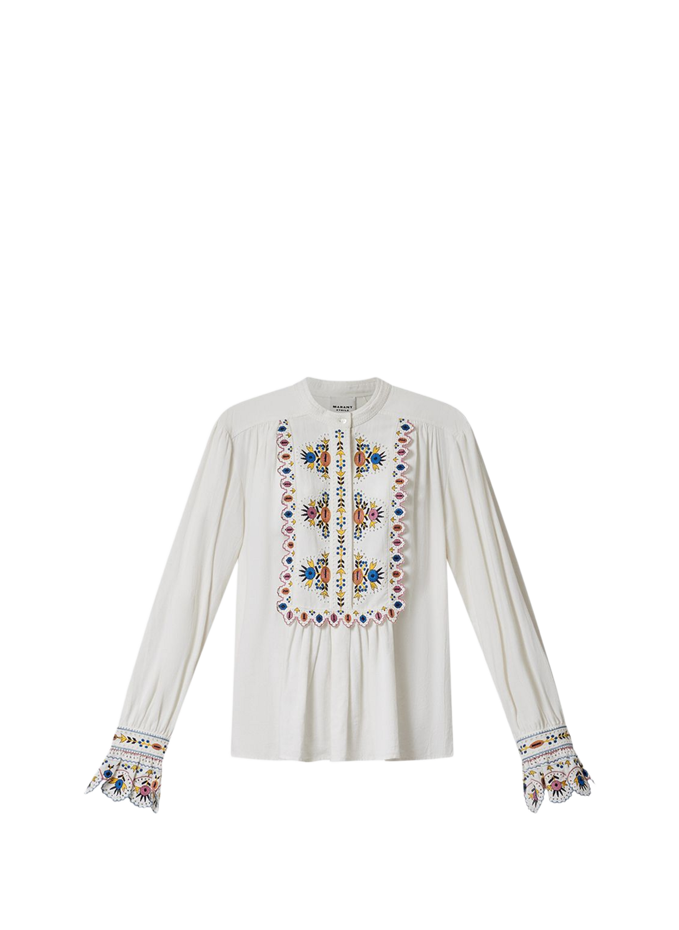 Top Monique mit langen Ärmeln und Stickerei ISABEL MARANT Weiss