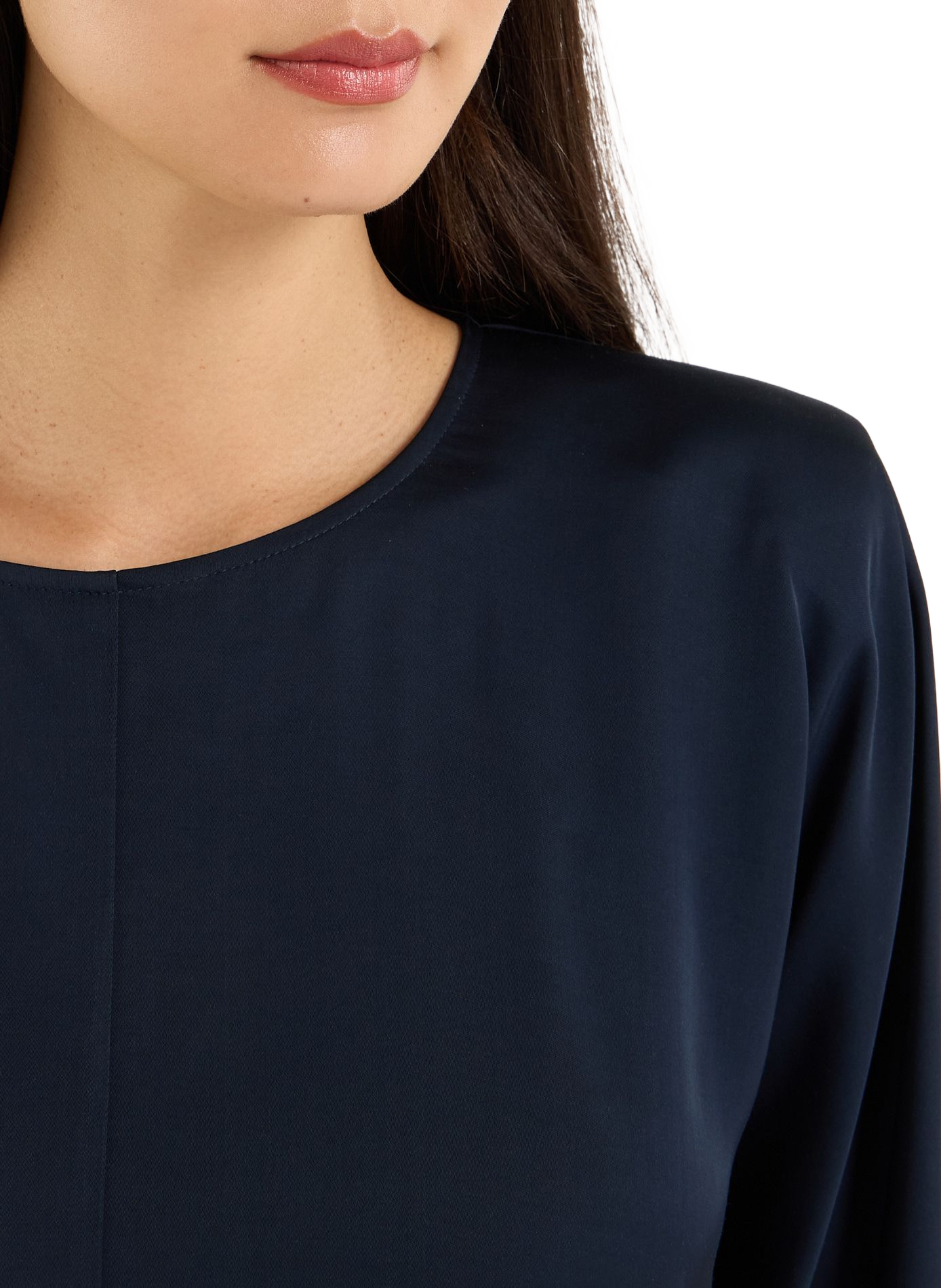 Langarm-Top Biroa Satin SAISON 1865 Blau