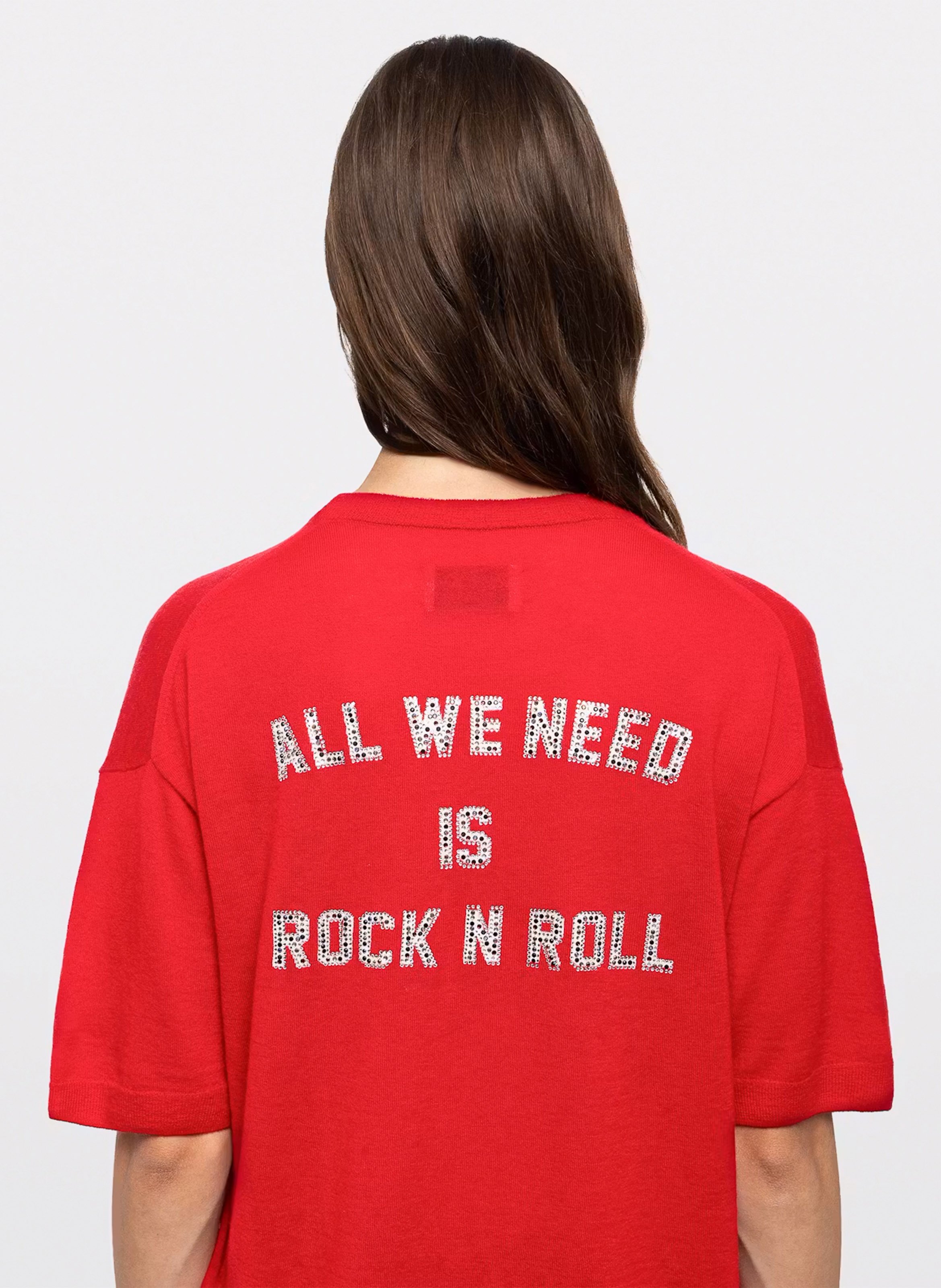 Tee-hsirt droit col rond en cachemire idaz ZADIG&VOLTAIRE Rouge