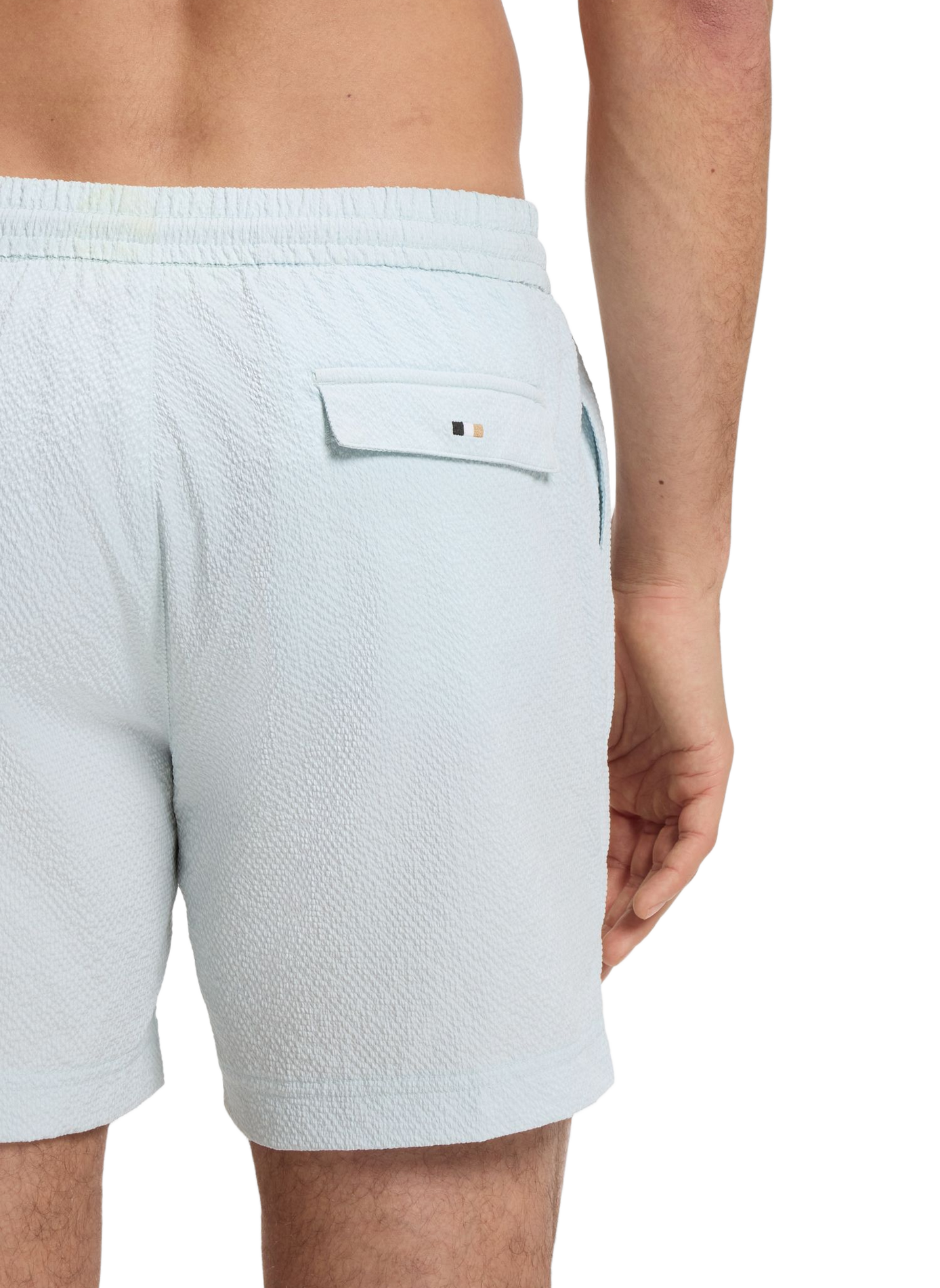 Short de bain texturé à logo brodé  HUGO BOSS Bleu