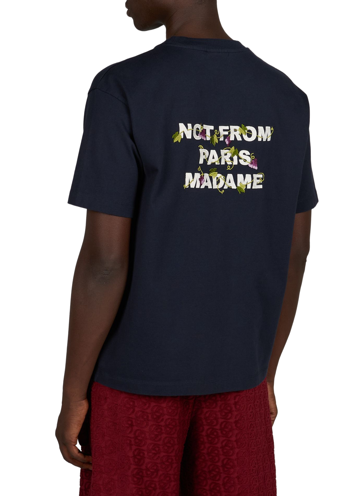 T-shirt brodé au dos en coton  DROLE DE MONSIEUR Bleu