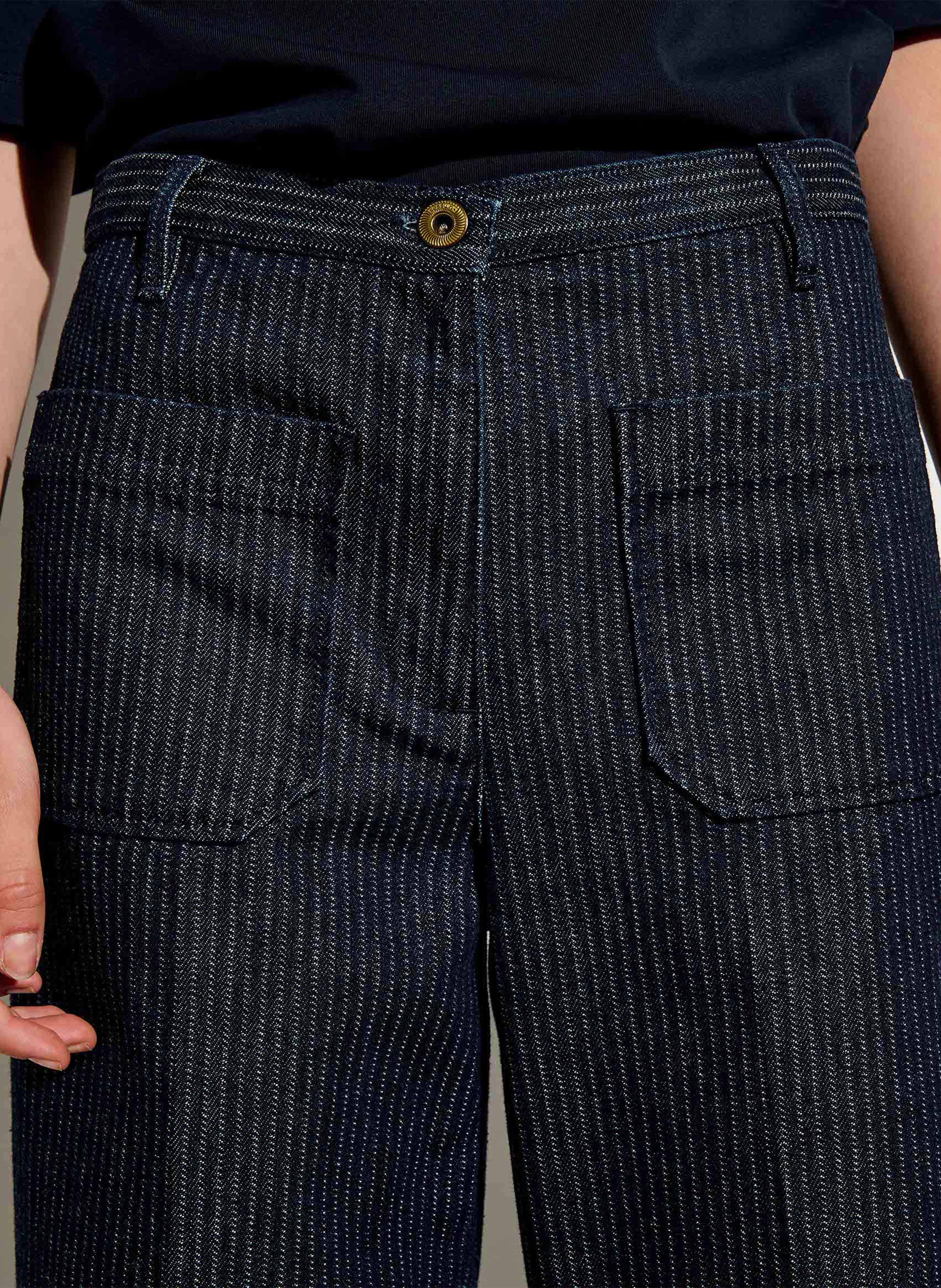 Pantalon droit en coton mélangé aldricks SESSUN Bleu