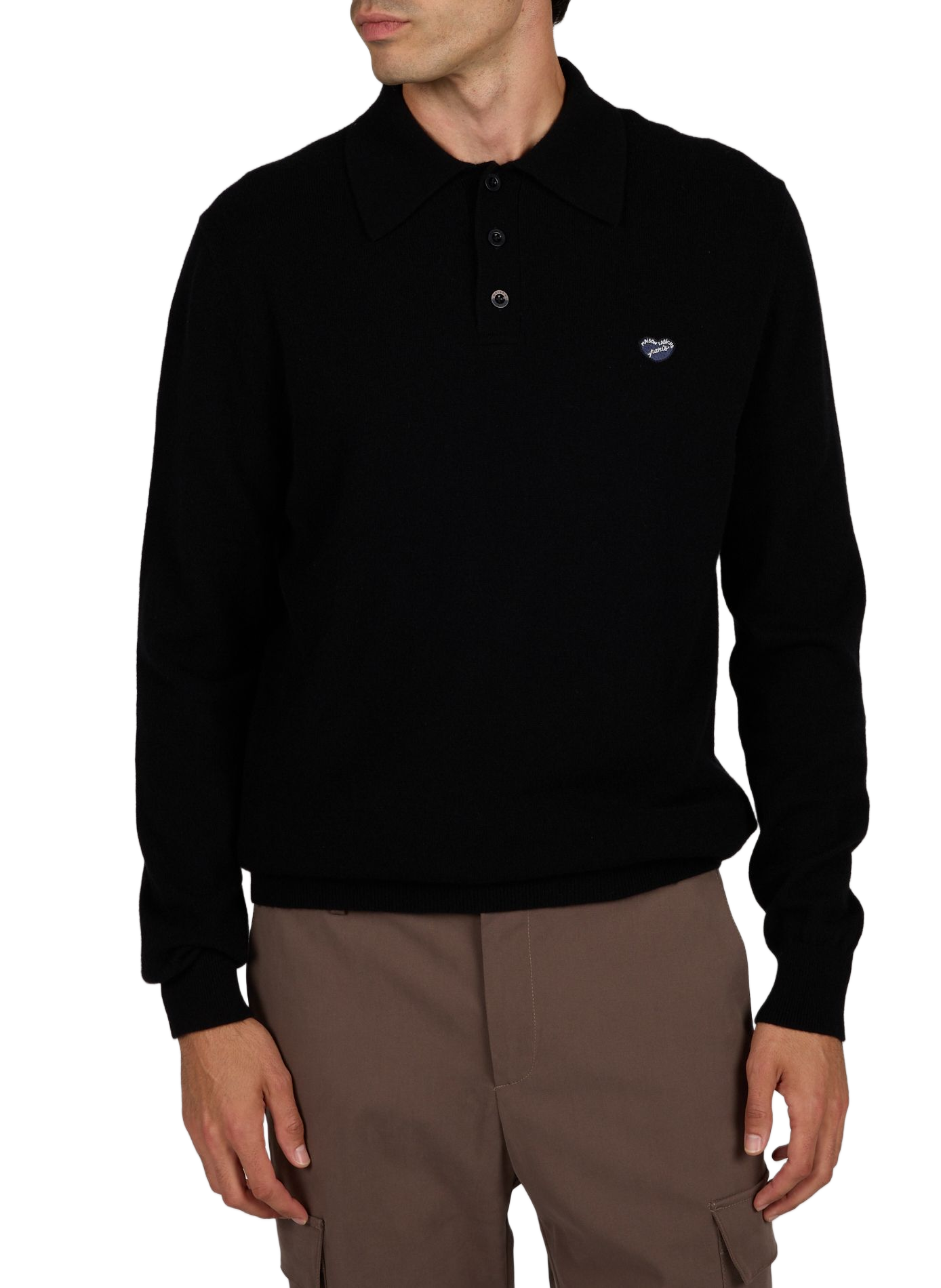Oversize-Poloshirt aus Kaschmir MAISON LABICHE Schwarz