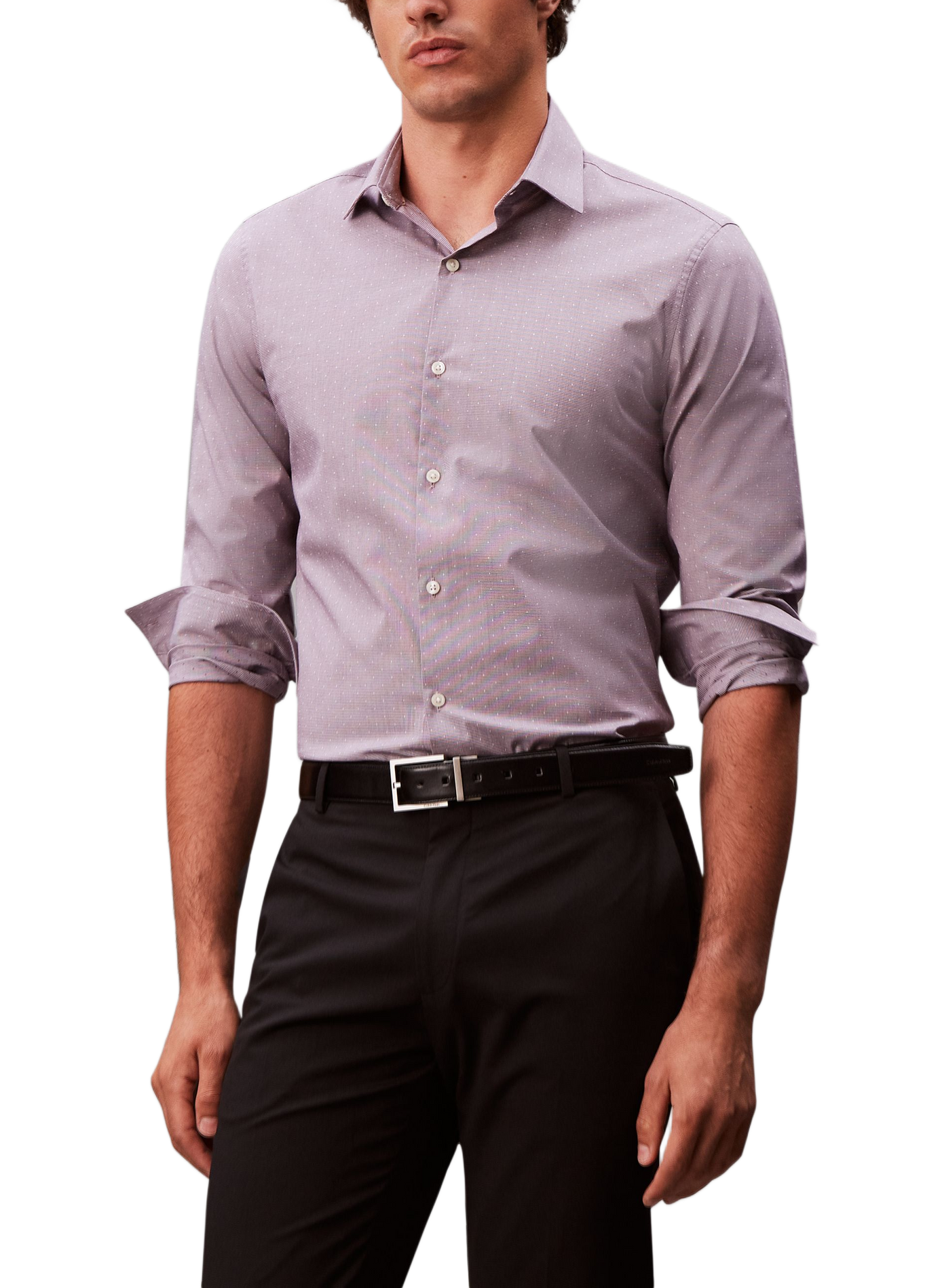 Slim fit shirt in mixed cotton blend CALVIN KLEIN Green
