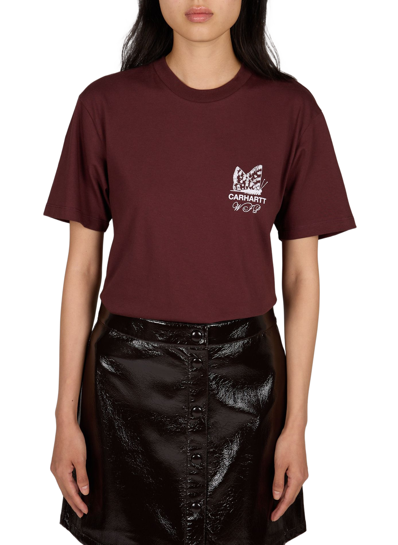Round neck straight printed t-shirt CARHARTT WIP Red