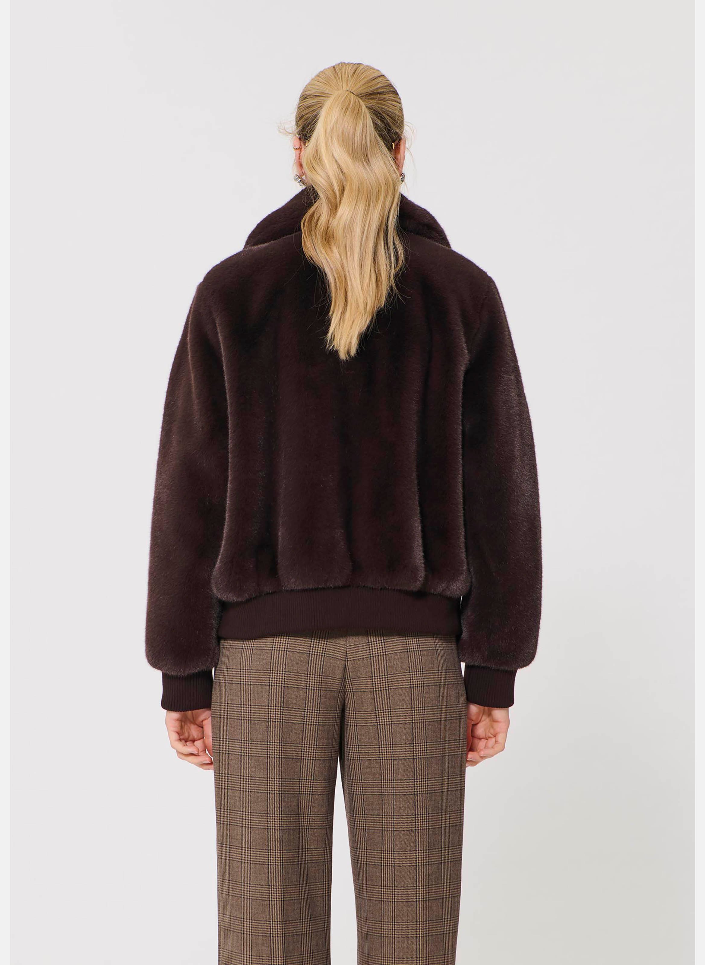 Blouson fausse fourrure bianca TARA JARMON Marron