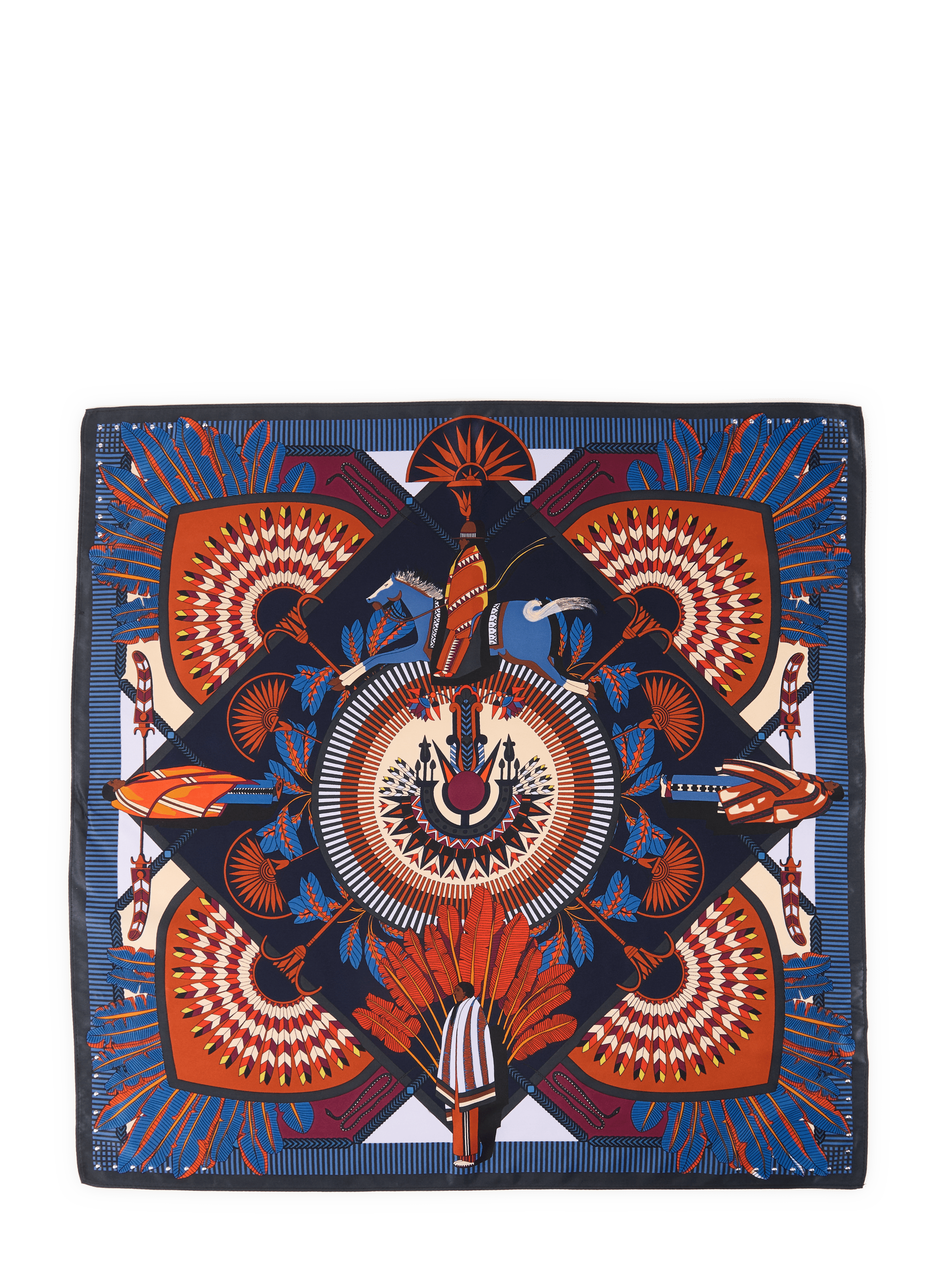 Bedrucktes Machu Pichu Tuch WILD Blau