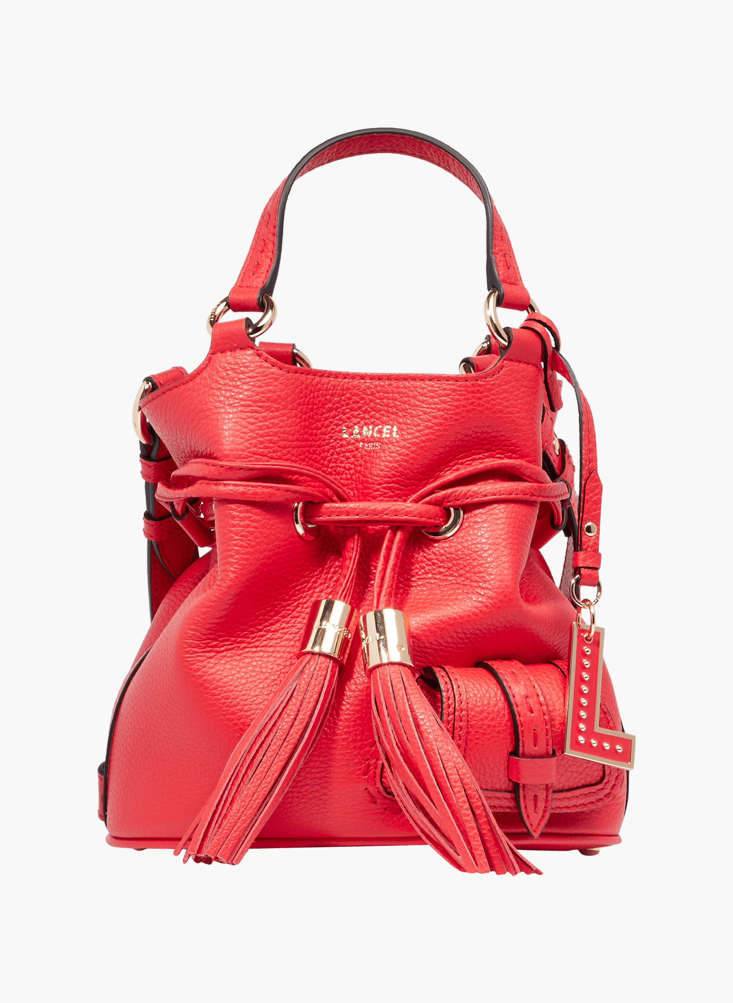 Sac seau s premier flirt de lancel en cuir LANCEL Rouge