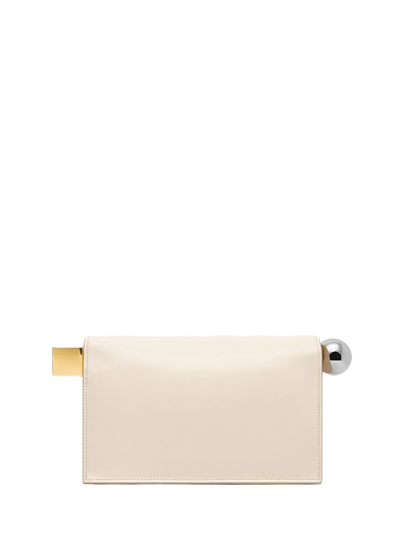 De Rond Carré-clutch van lamsleer JACQUEMUS Wit
