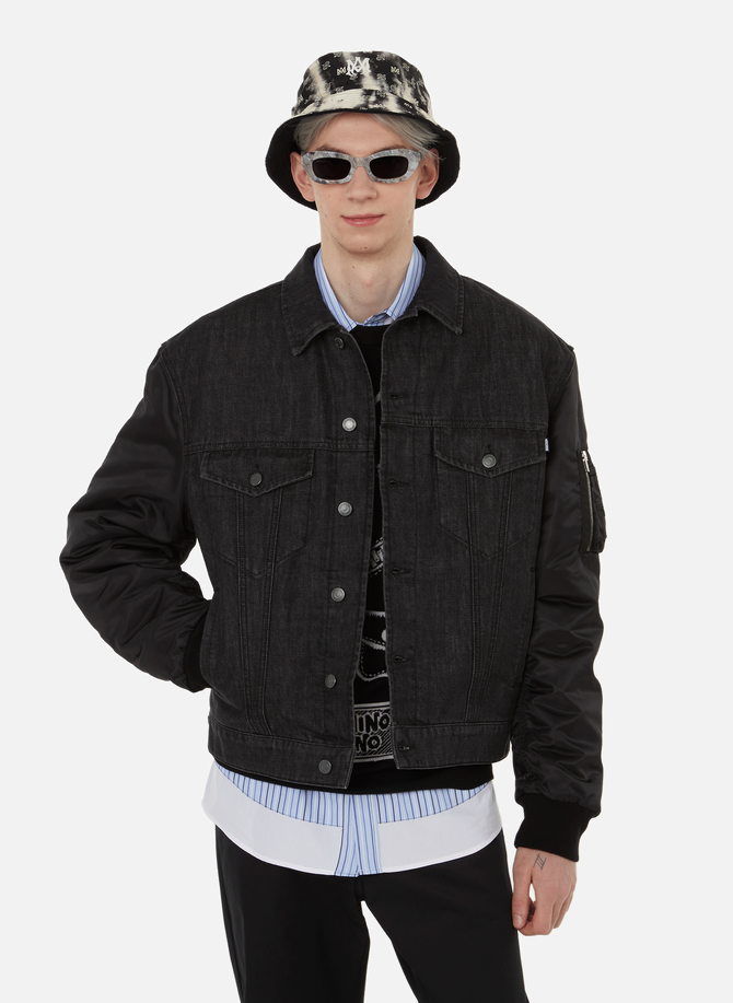 Bi-material jean jacket  MOSCHINO