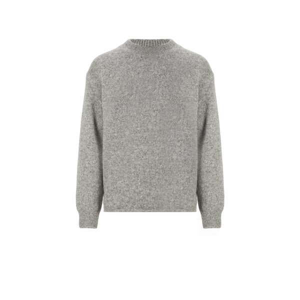Jacquemus Jacquard Logo Alpaca Sweater In Grey