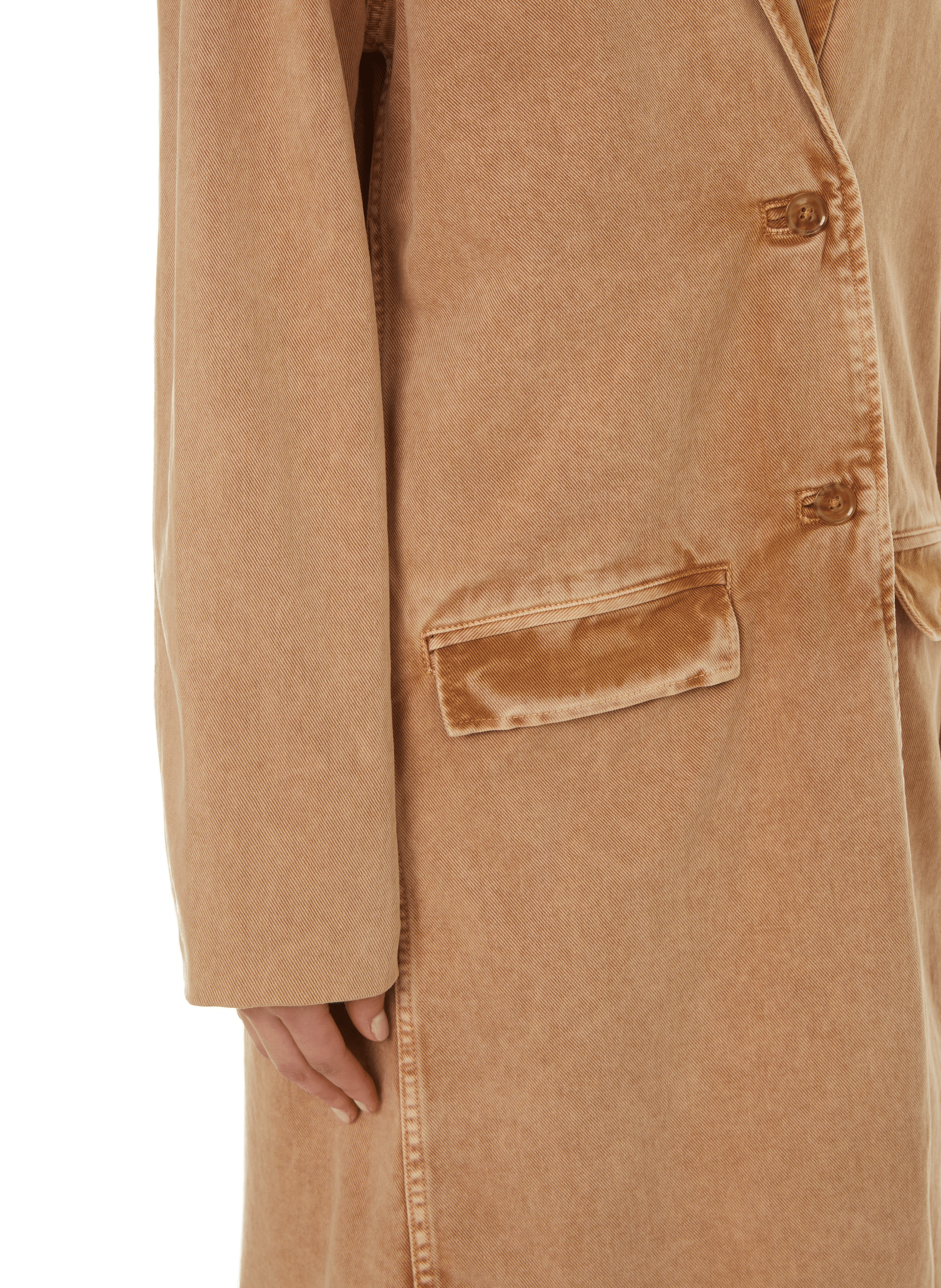 Veste longue en jean SAISON 1865 Beige